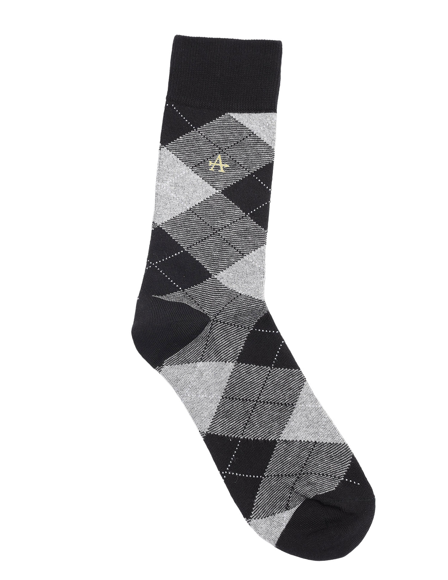 Arrow Checked Full Length Cotton Socks - Pack Of 1