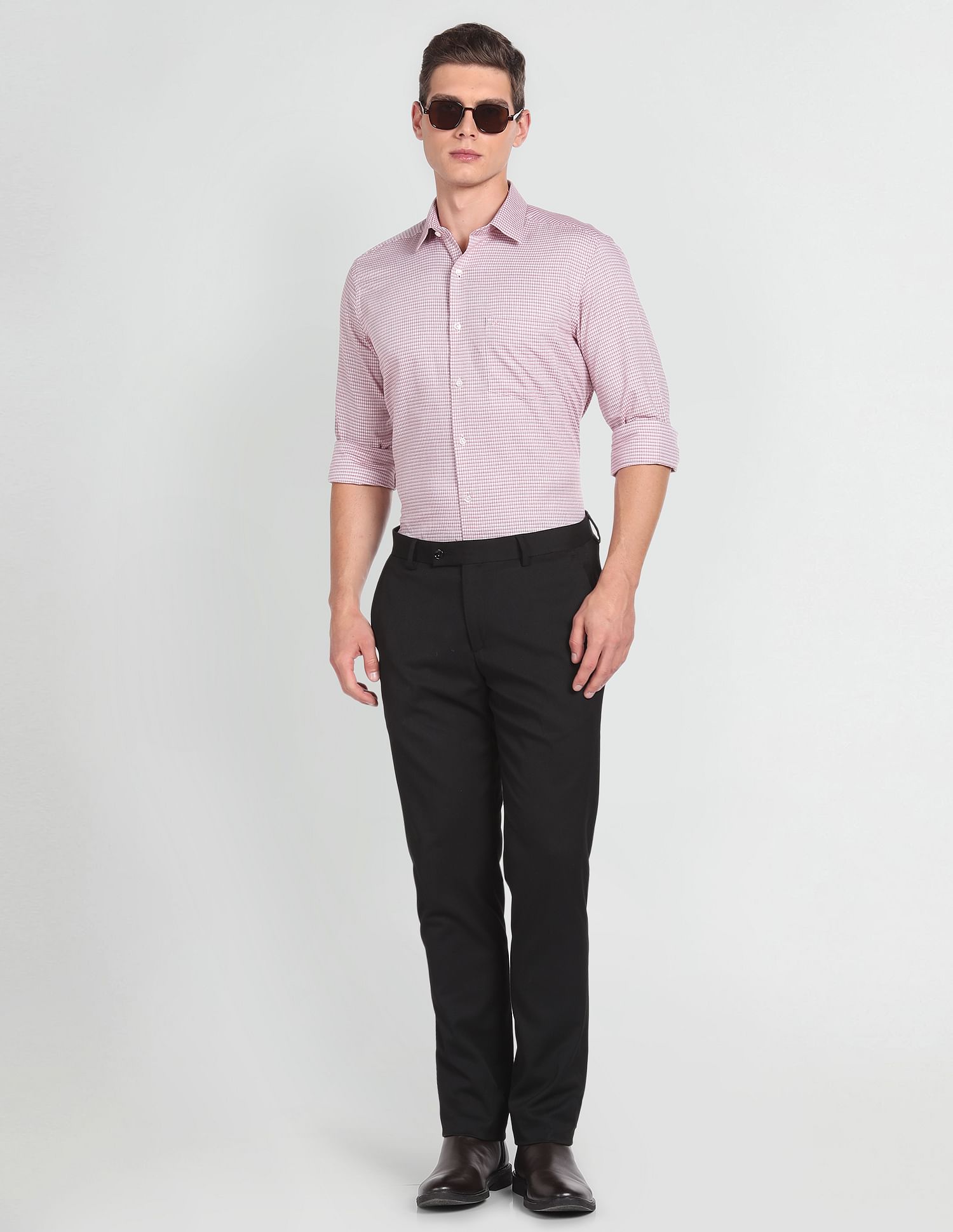 Arrow Manhattan Slim Fit Microcheck Shirt