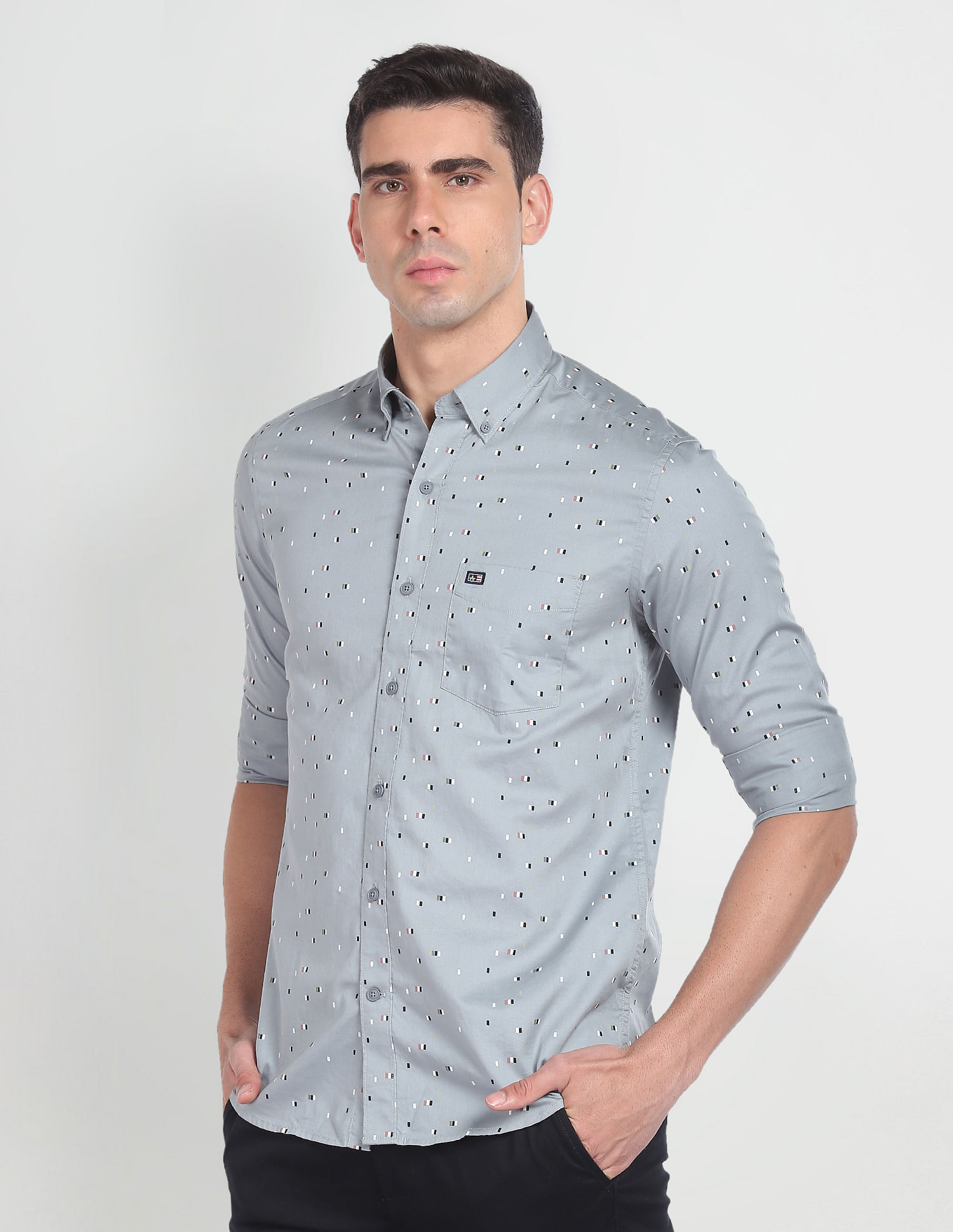Arrow Sports Geometric Print Cotton Casual Shirt