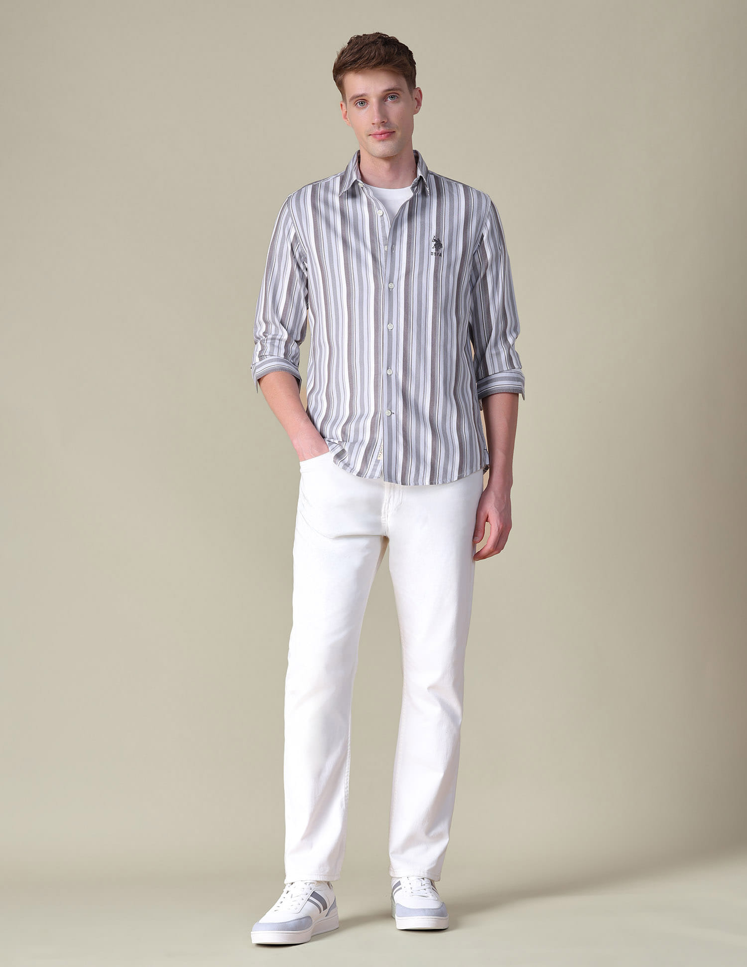 Buy U.S. Polo Assn. Denim Co. Vertical Striped Regular Fit Shirt