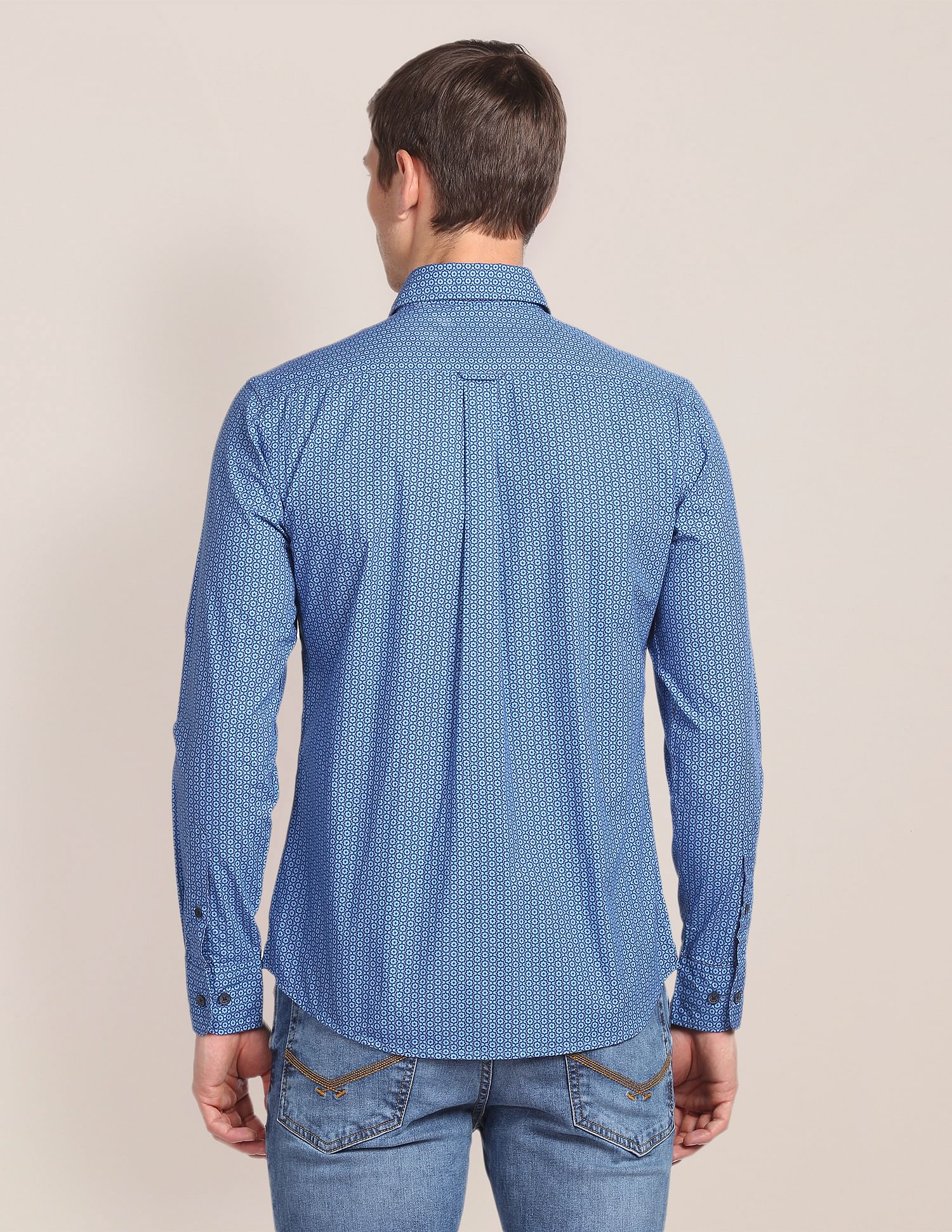 U.S. Polo Assn. Spread Collar Printed Casual Shirt