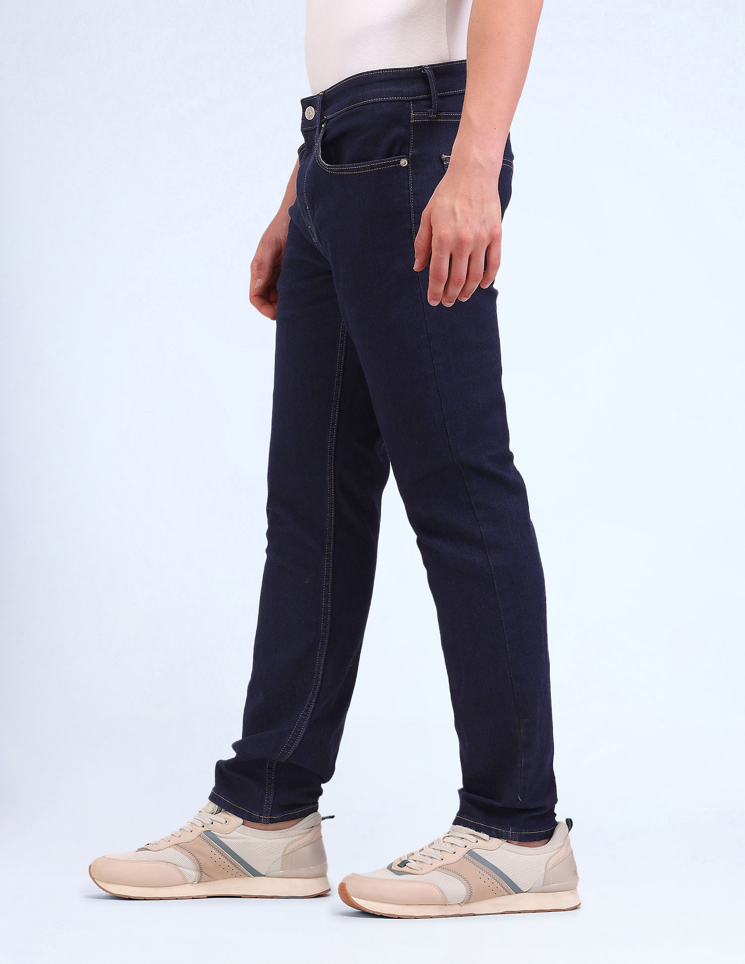 Flying Machine Slash Slim Tapered Fit Jeans