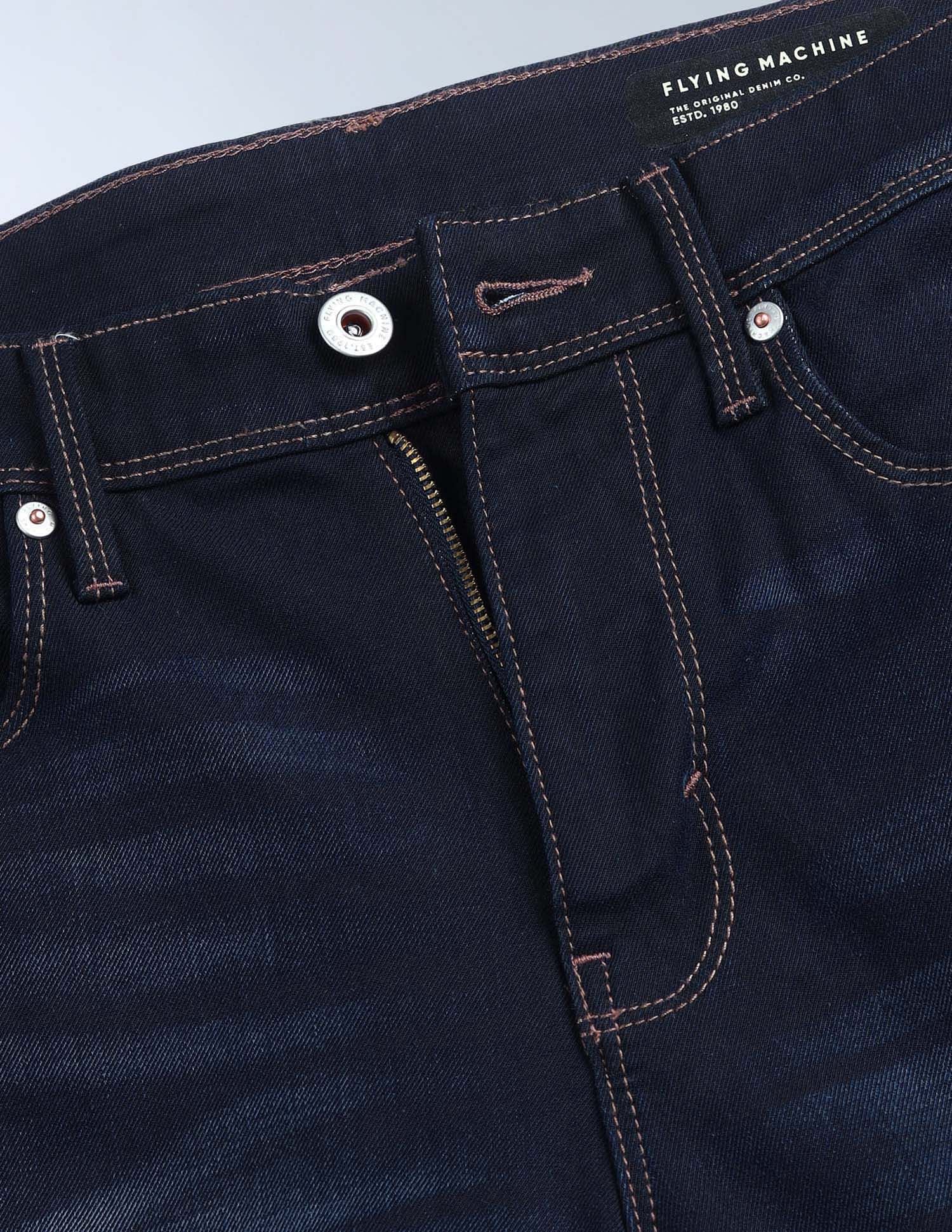 Flying Machine F-Jango Relaxed Straight Fit Whiskered Jeans