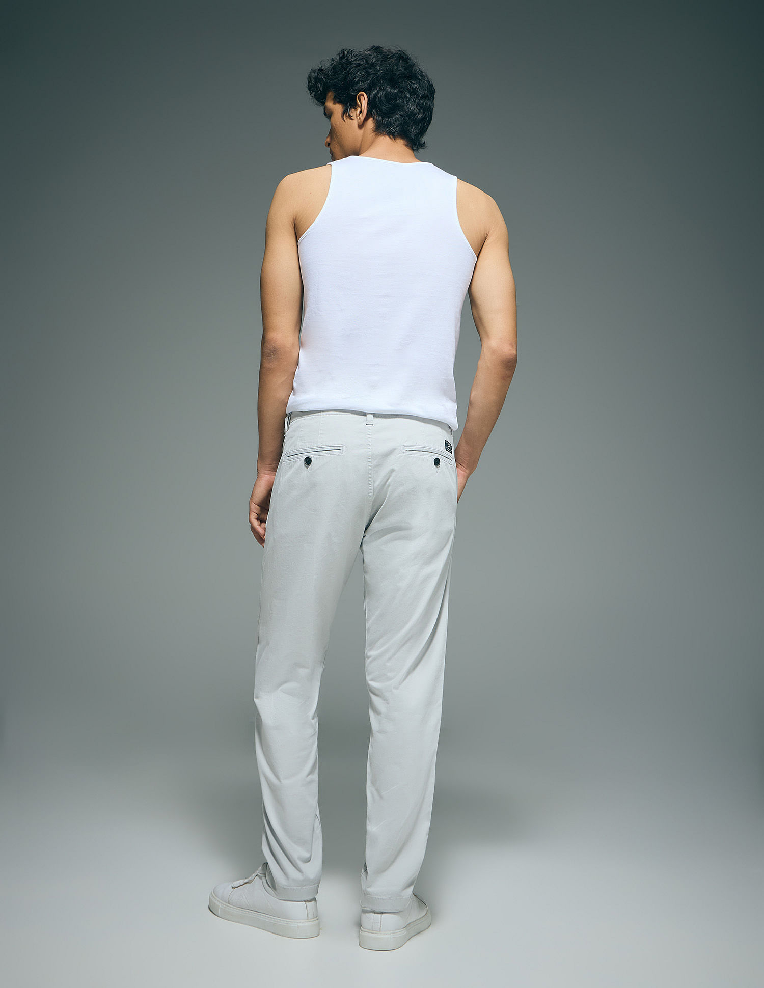 Flying Machine Slash Slim Tapered Fit Solid Trousers