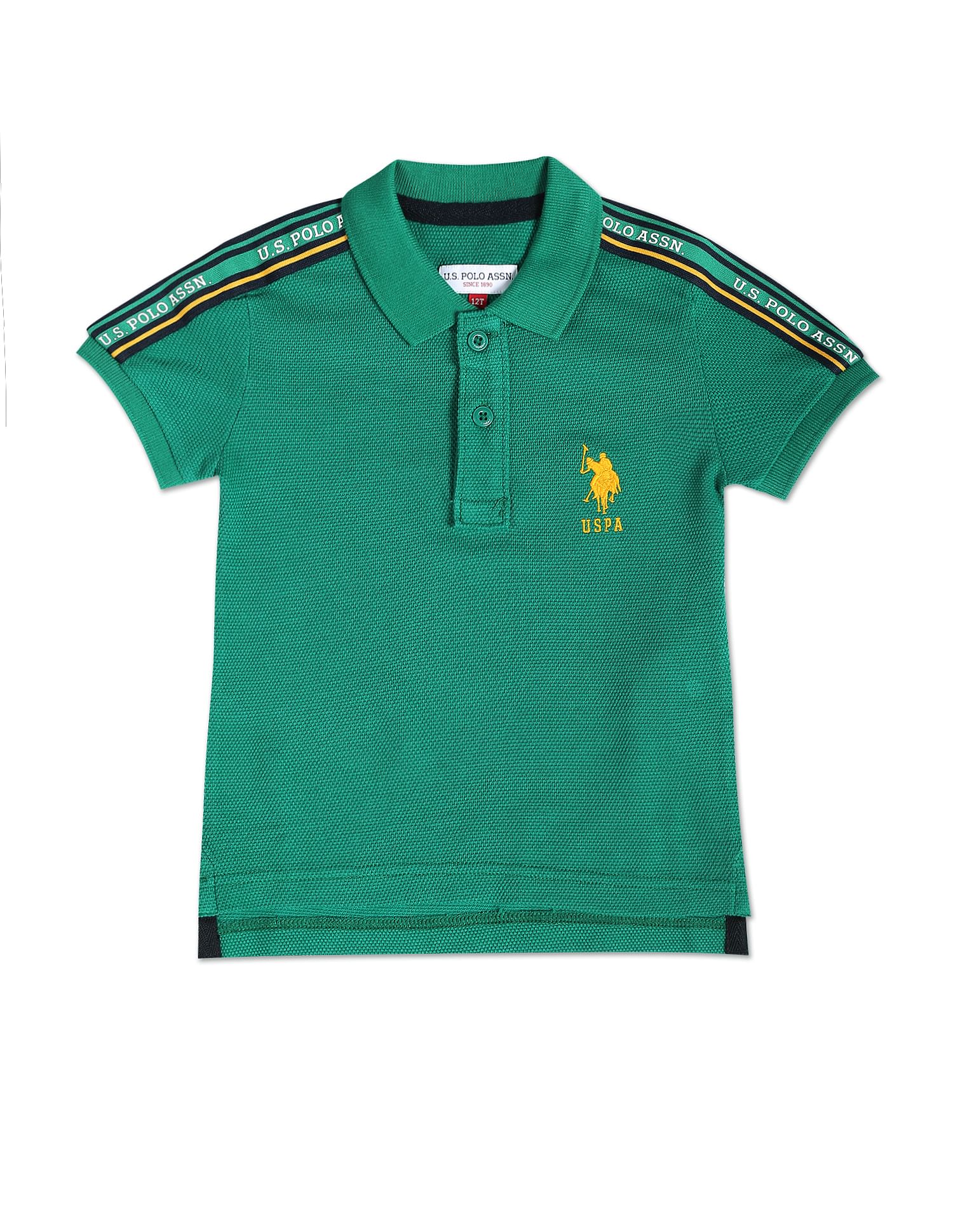 U.S. Polo Assn. Kids Brand Tape Popcorn Polo Shirt