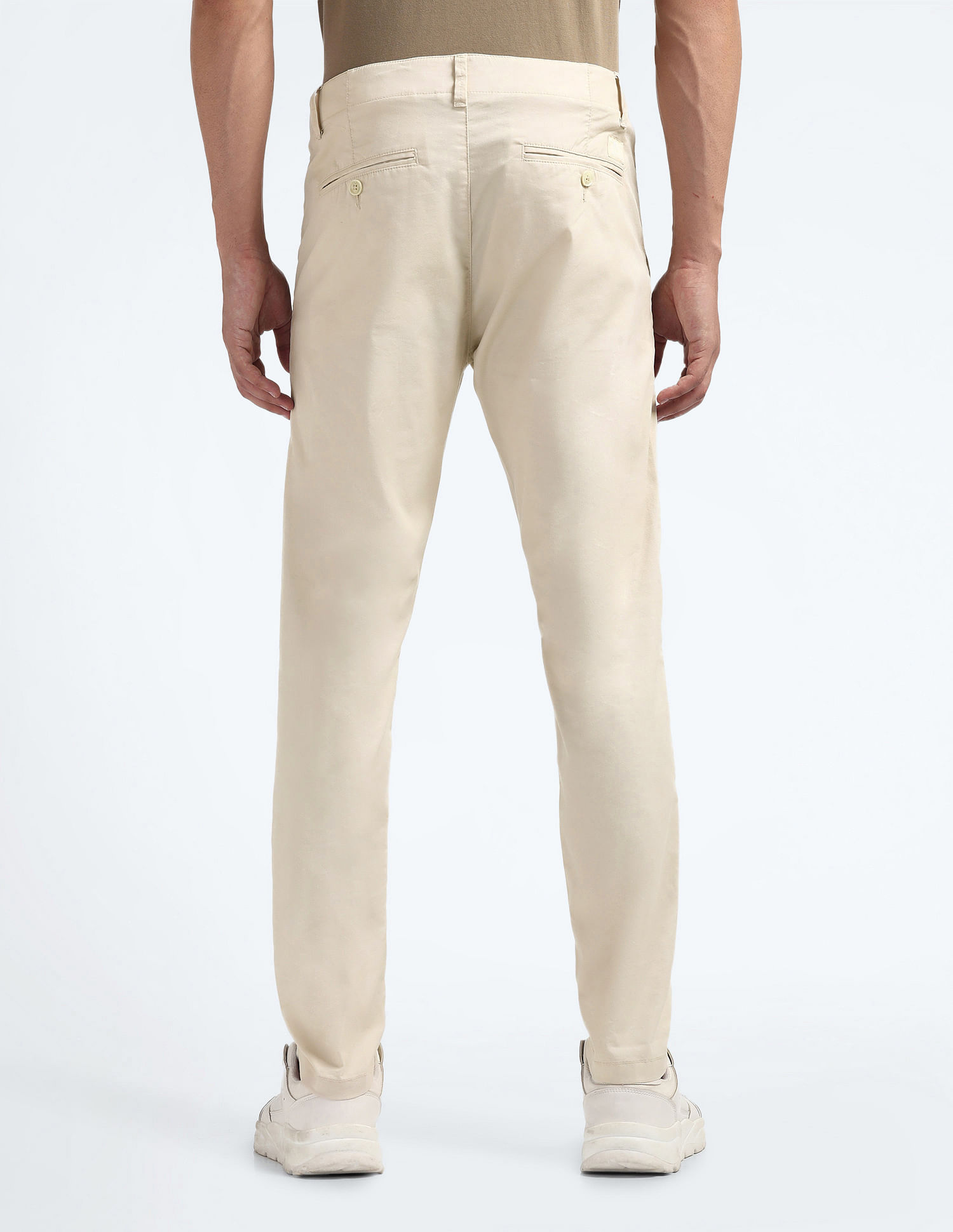 Flying Machine Mid Rise Slash Slim Tapered Fit Chinos