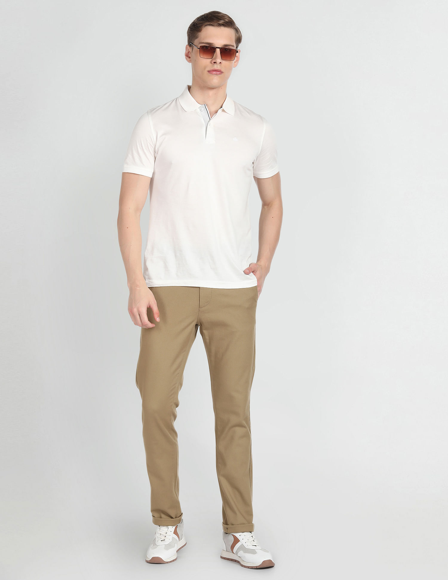 Arrow Sports Low Rise Slim Fit Trousers