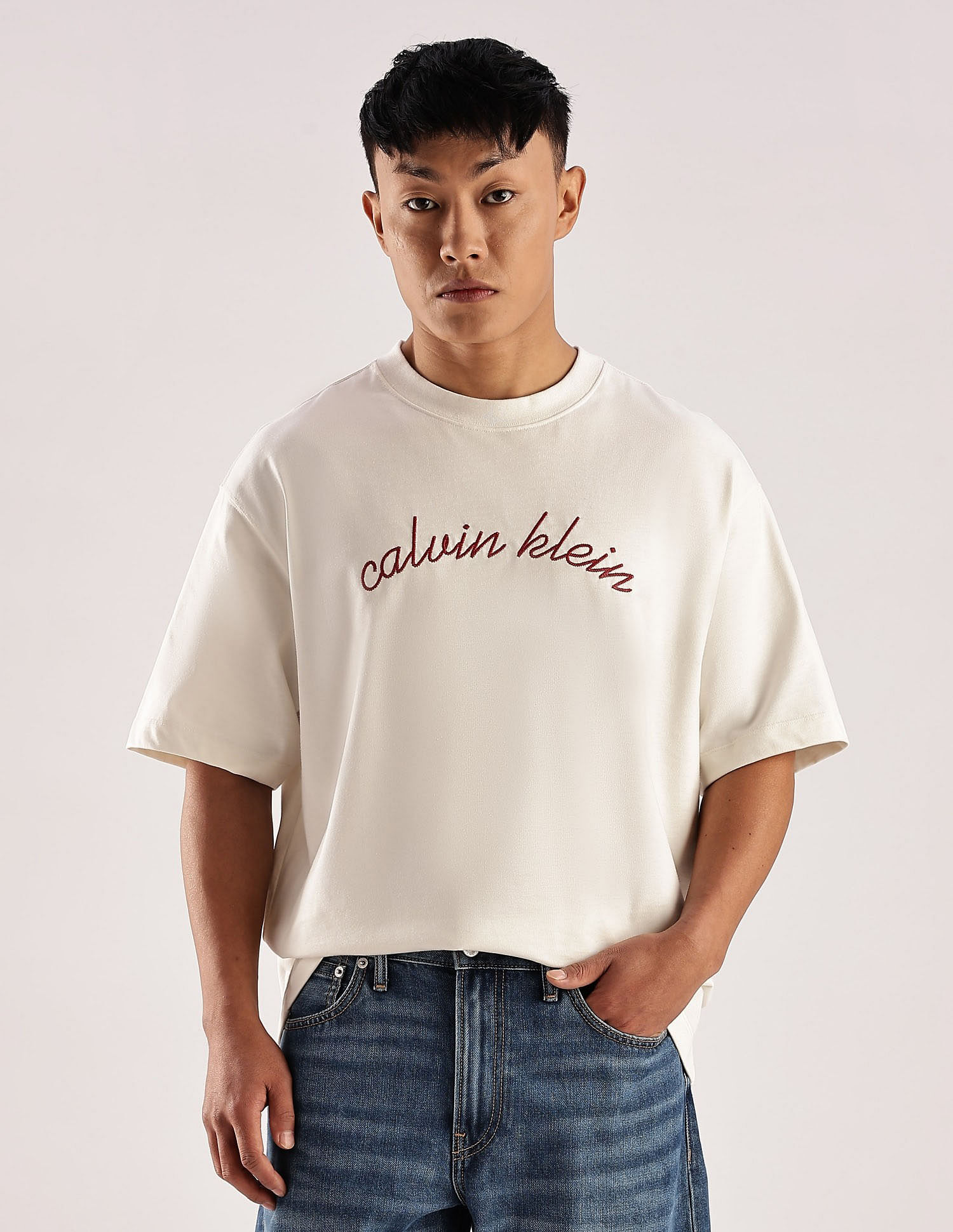 Calvin Klein Jeans Embroidered Logo Relaxed Fit Cotton T-Shirt