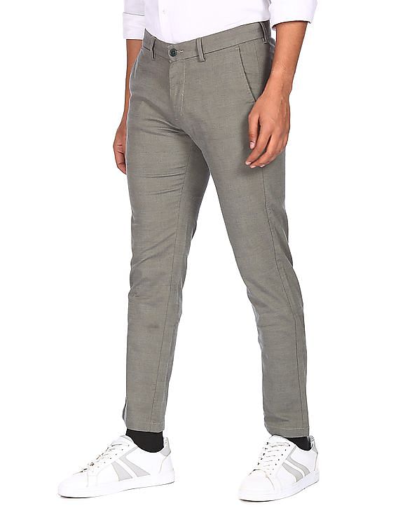 Buy Arrow Hudson Regular Fit Heathered Trousers - NNNOW.com