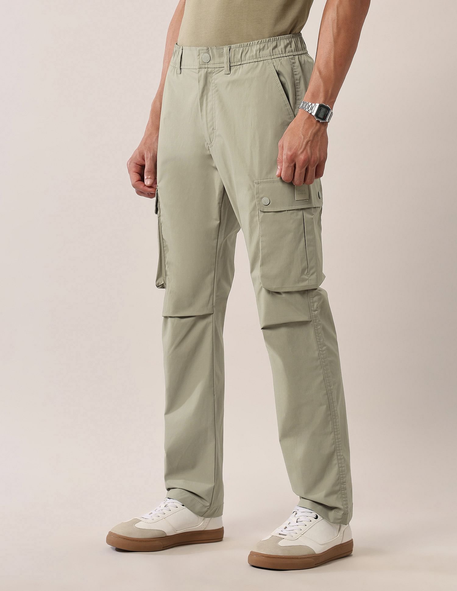 U.S. Polo Assn. Denim Co. Mid Rise Solid Straight Fit Cargos