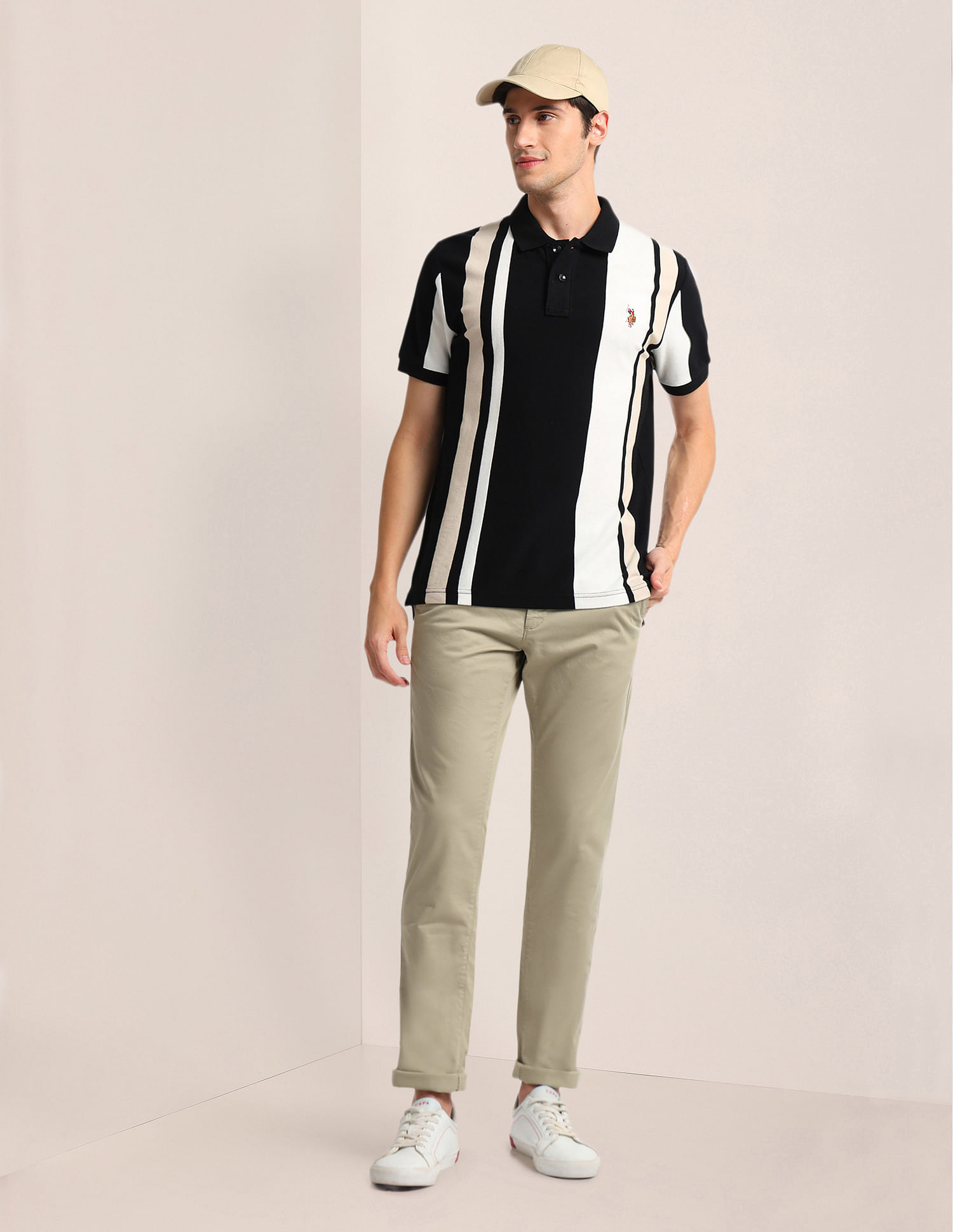 U.S. Polo Assn. Printed Slim Straight Fit Satin Trousers