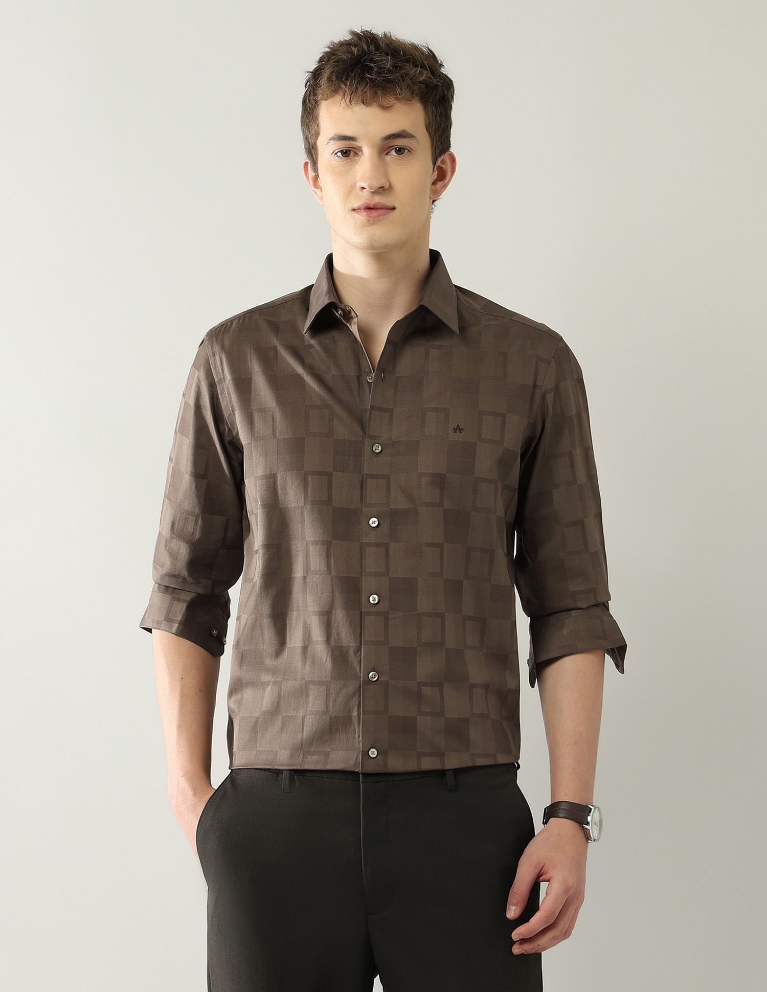 Arrow Newyork Slim Fit Geometric Printed Shirt