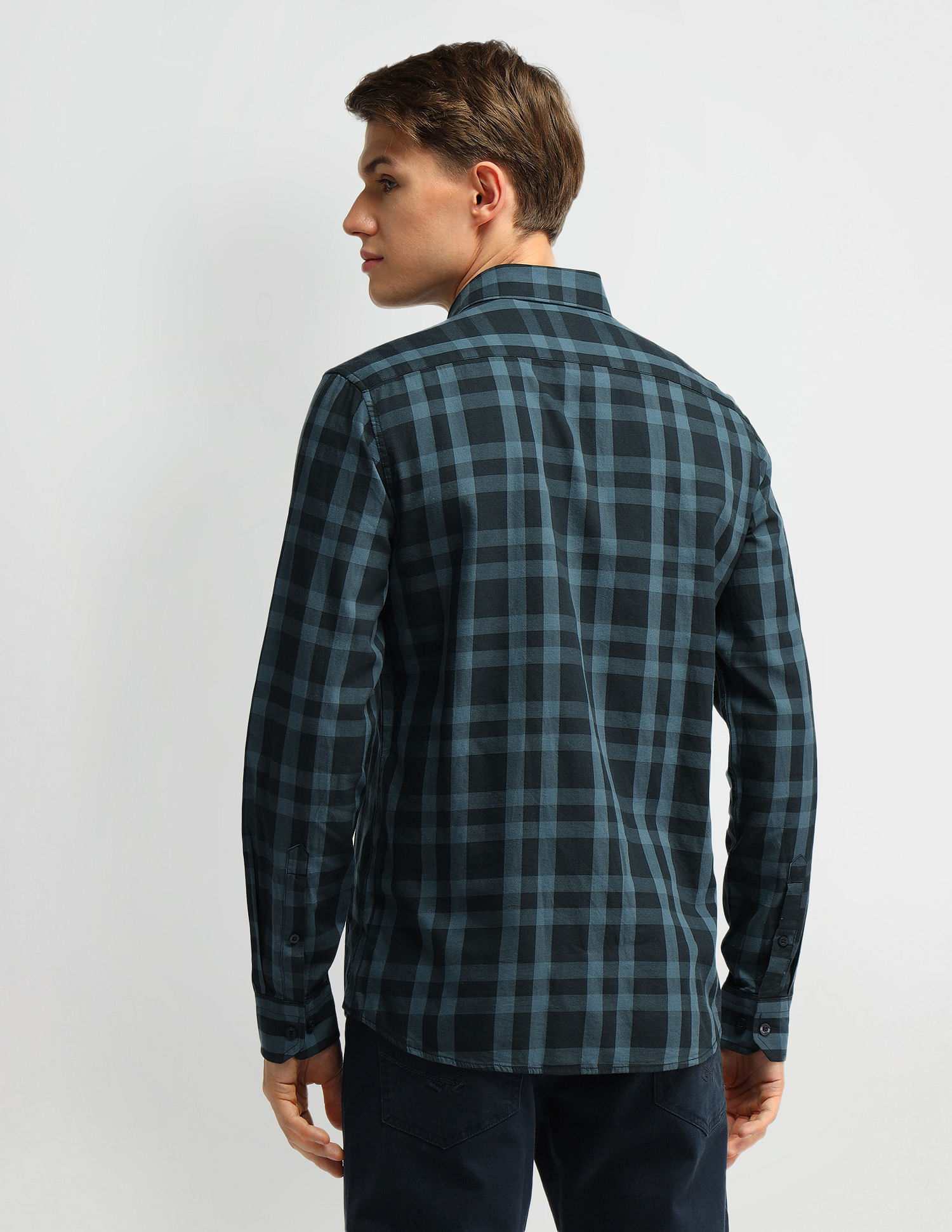Arrow Sport Dobby Gun Club Checked Shirt