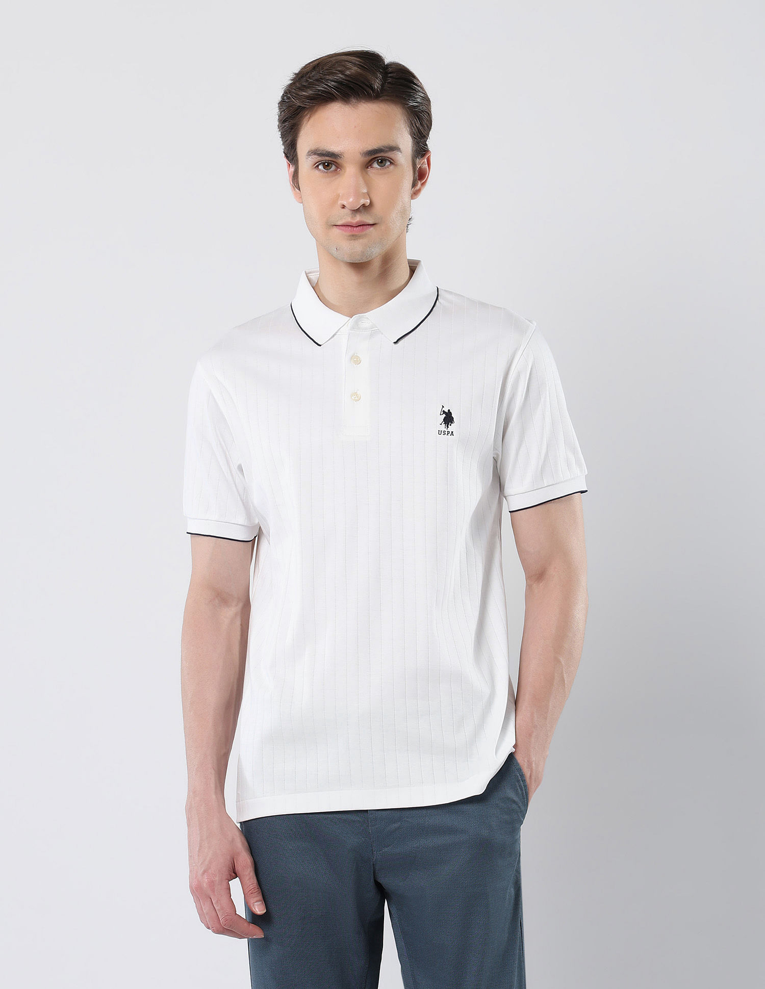 U.S. Polo Assn. Textured Cotton 135 Anniversary Polo Shirt