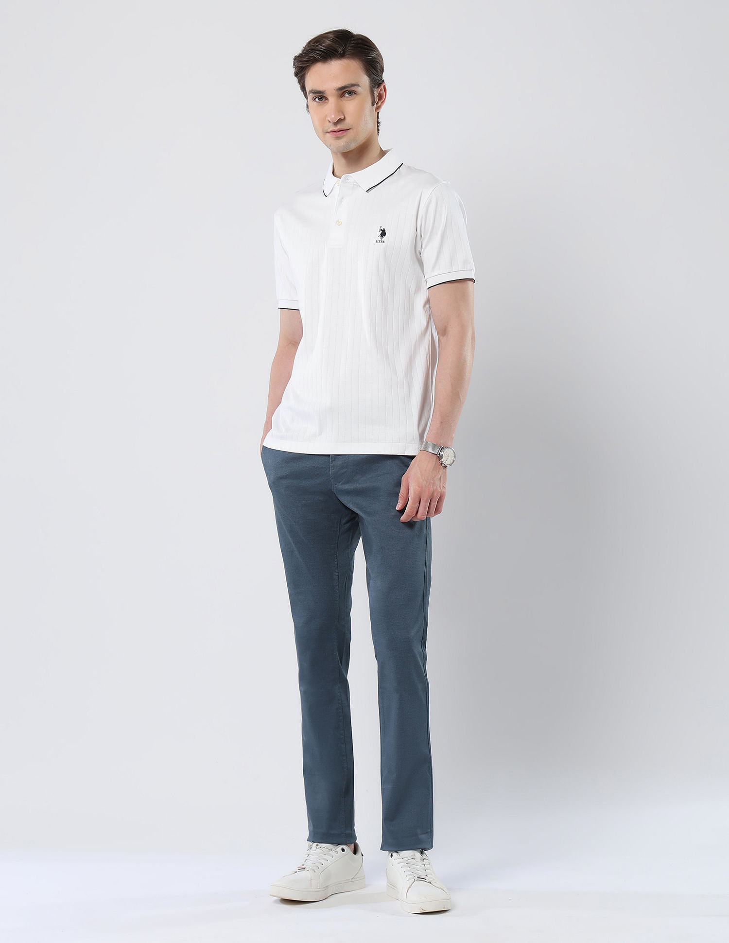 U.S. Polo Assn. Textured Cotton 135 Anniversary Polo Shirt