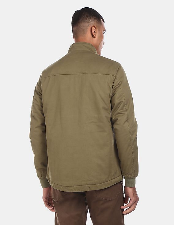 Flying Machine Stand Collar Solid Jacket