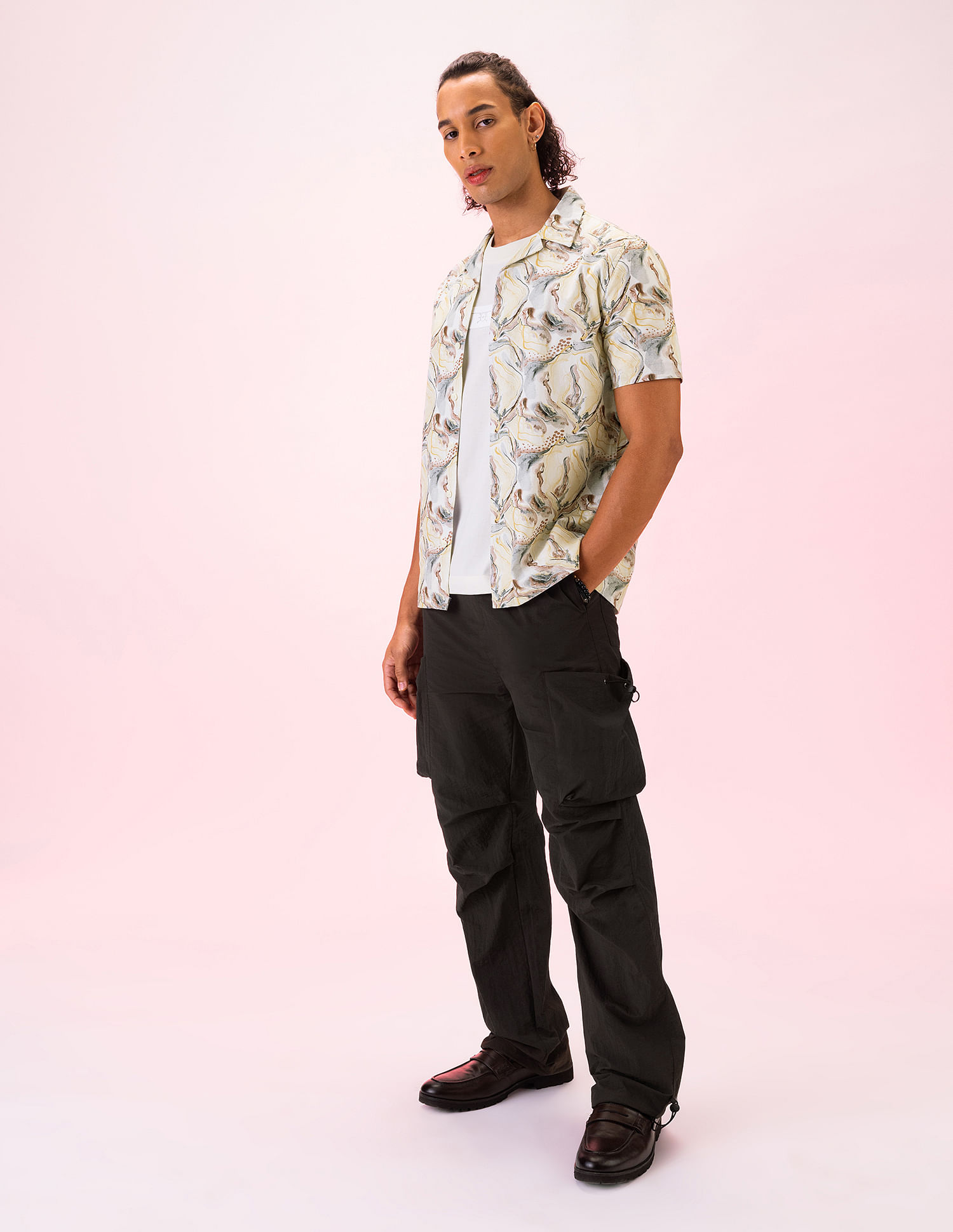 Flying Machine Mid Rise Loose Fit Cargo Pants