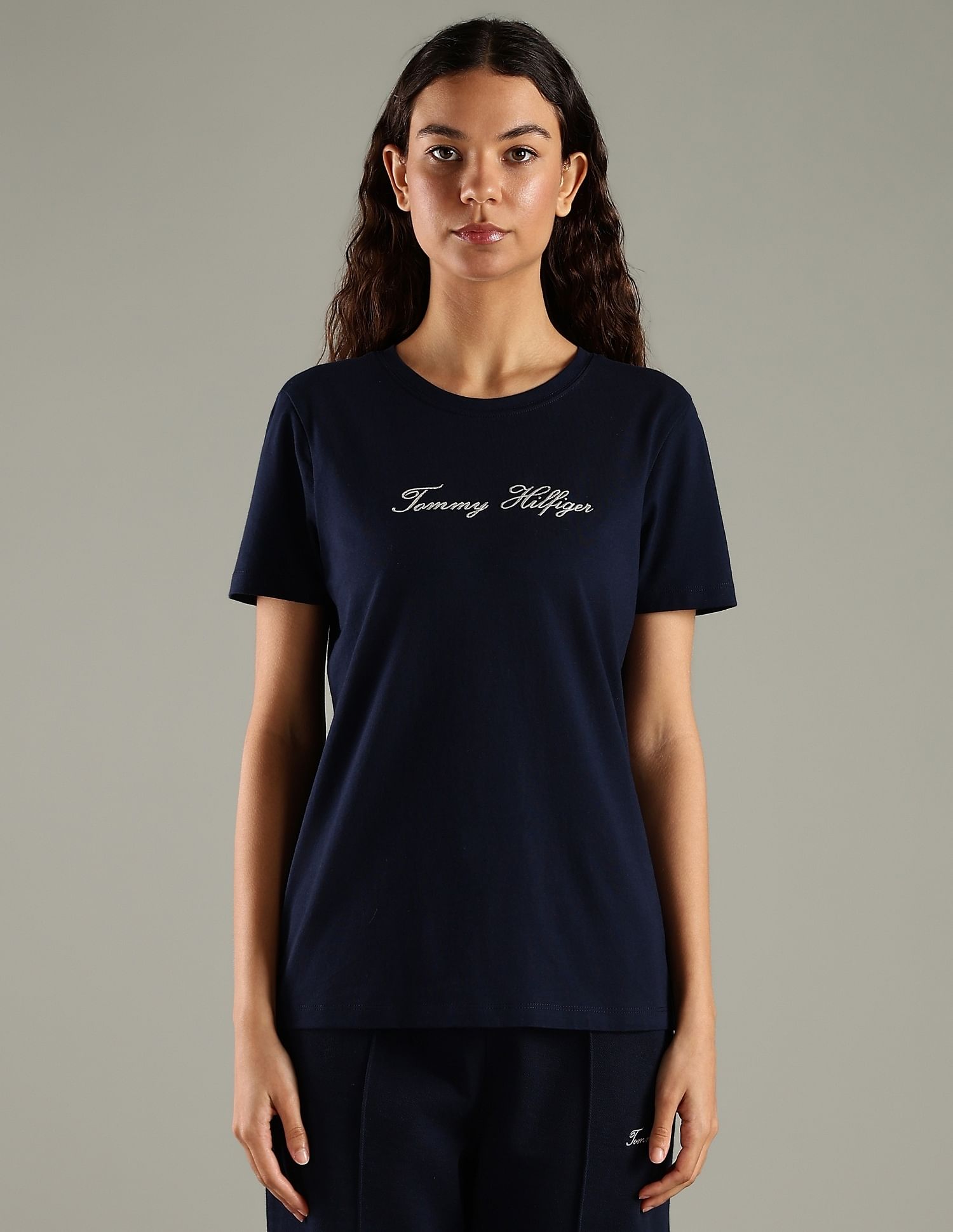 Tommy Hilfiger Embroidered Logo Regular Fit Cotton T-Shirt