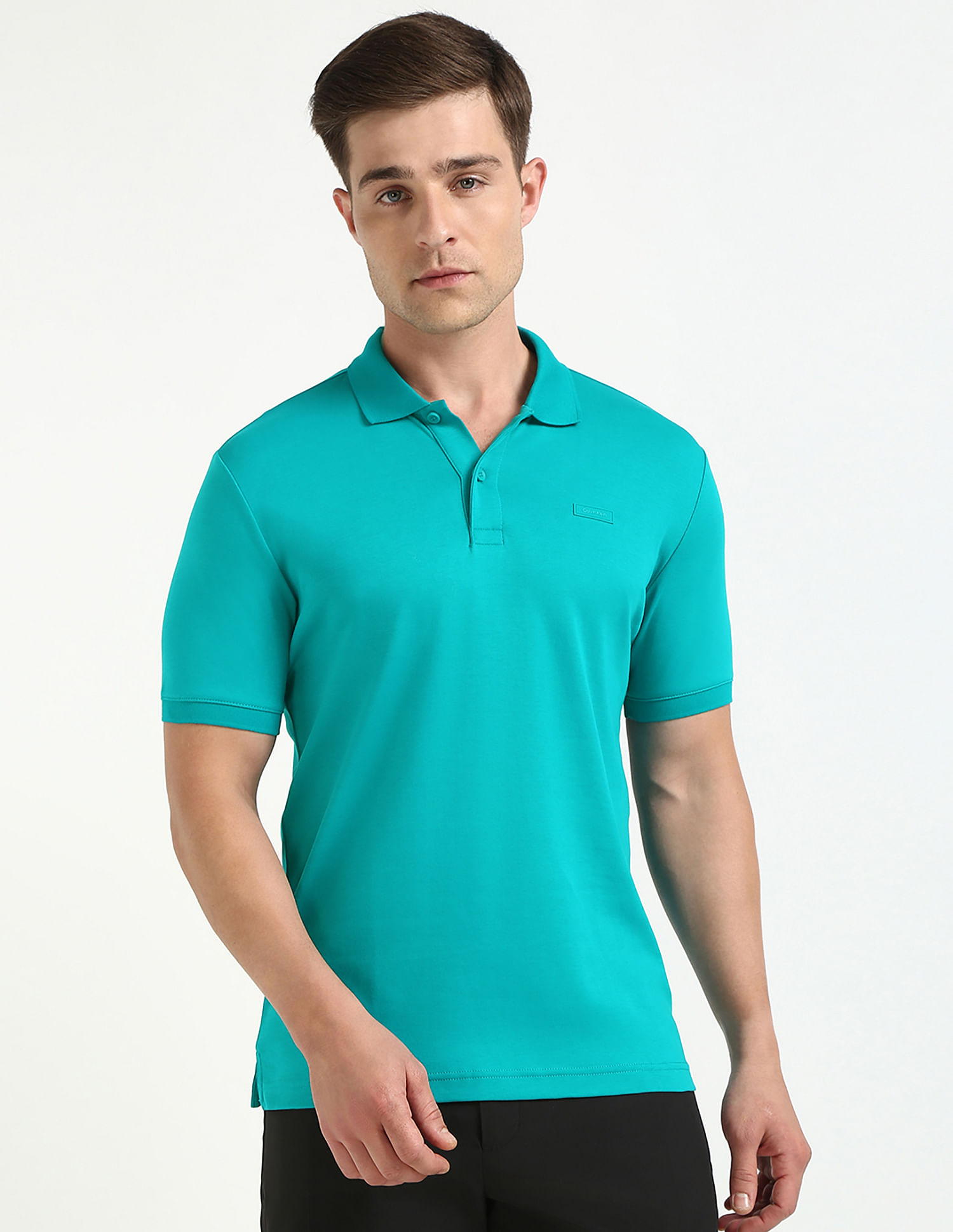 Calvin Klein Jeans Solid Slim-Fit Cotton Polo T-Shirt