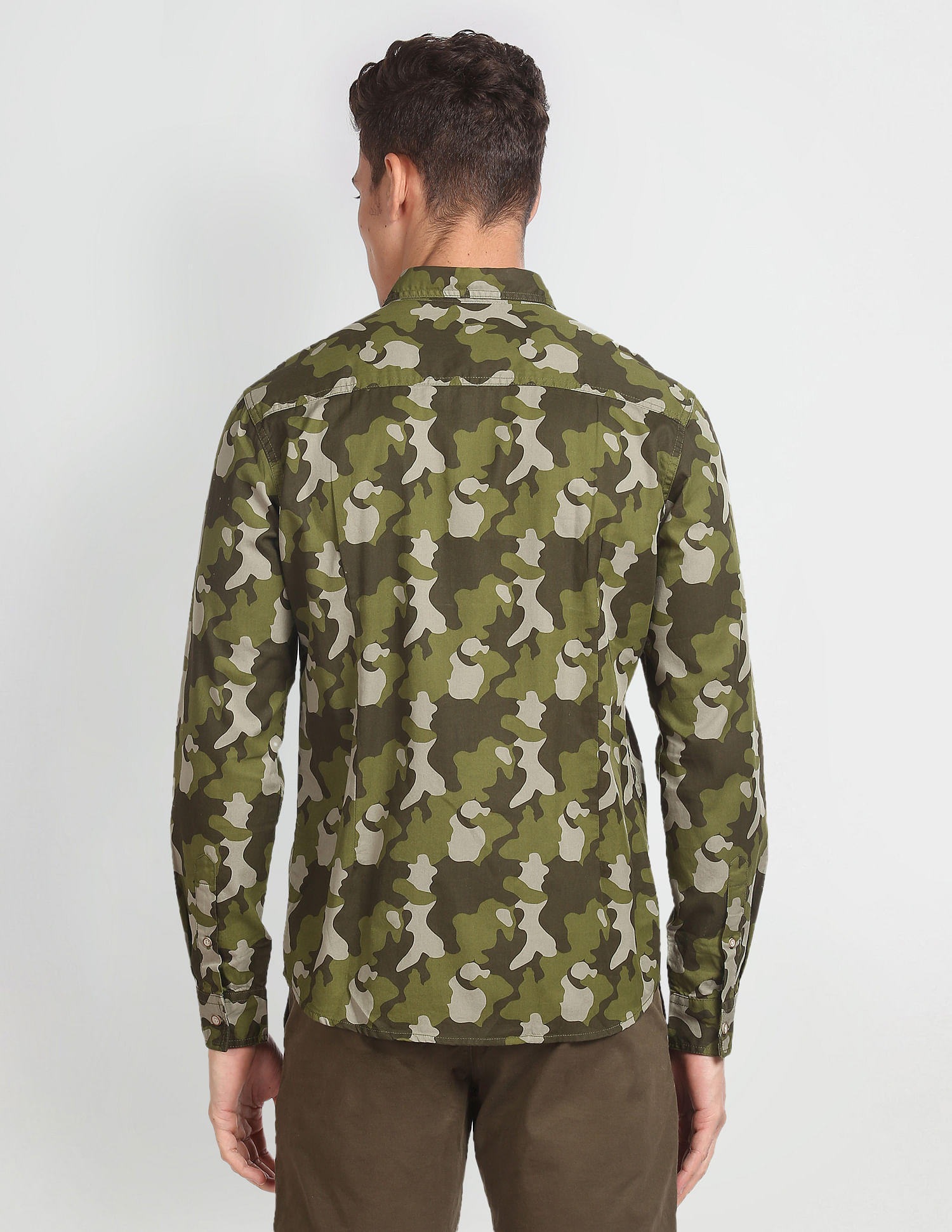 Buy Flying Machine Camouflage Print Pure Cotton Shirt - NNNOW.com