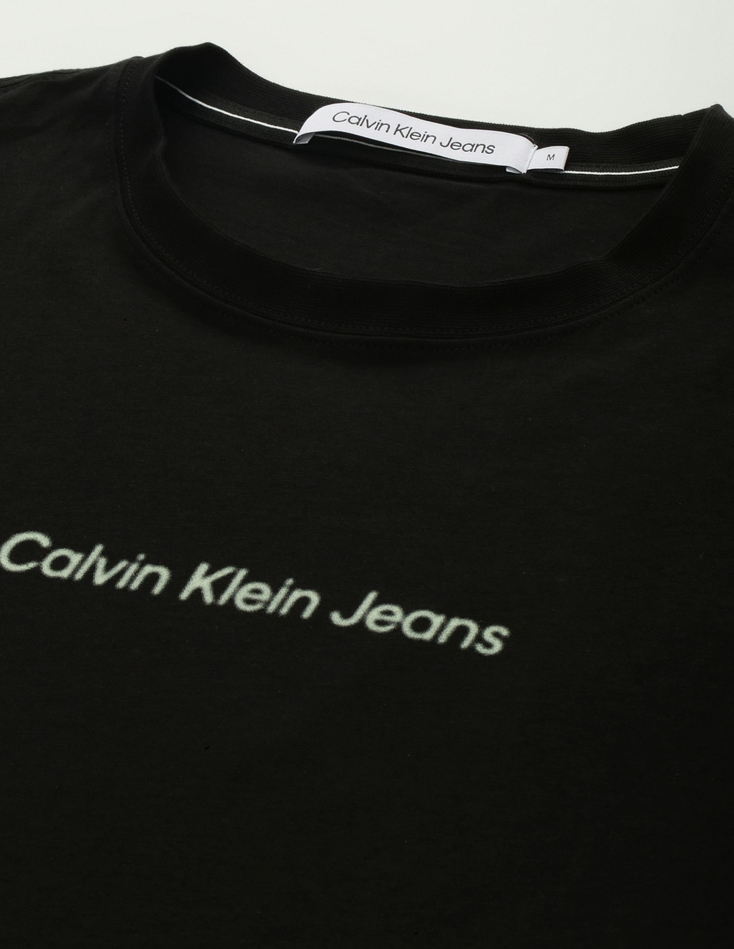 Calvin Klein Brand Print Cotton T-Shirt