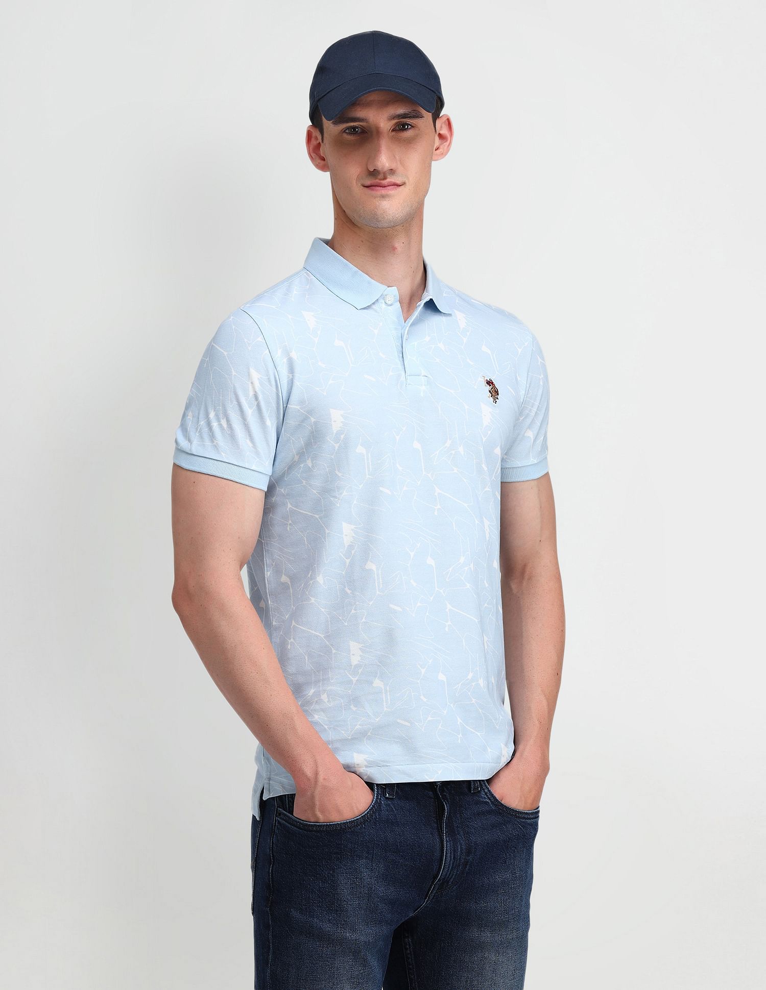 U.S. Polo Assn. Denim Co. Muscle Fit Printed Polo Shirt