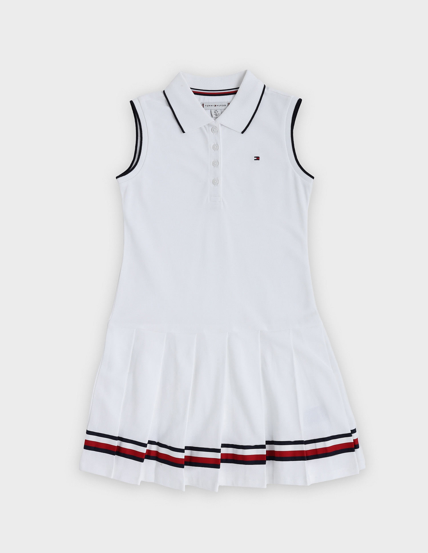 Tommy Hilfiger Kids Girls Cotton Polo Collar T-Shirt Dress