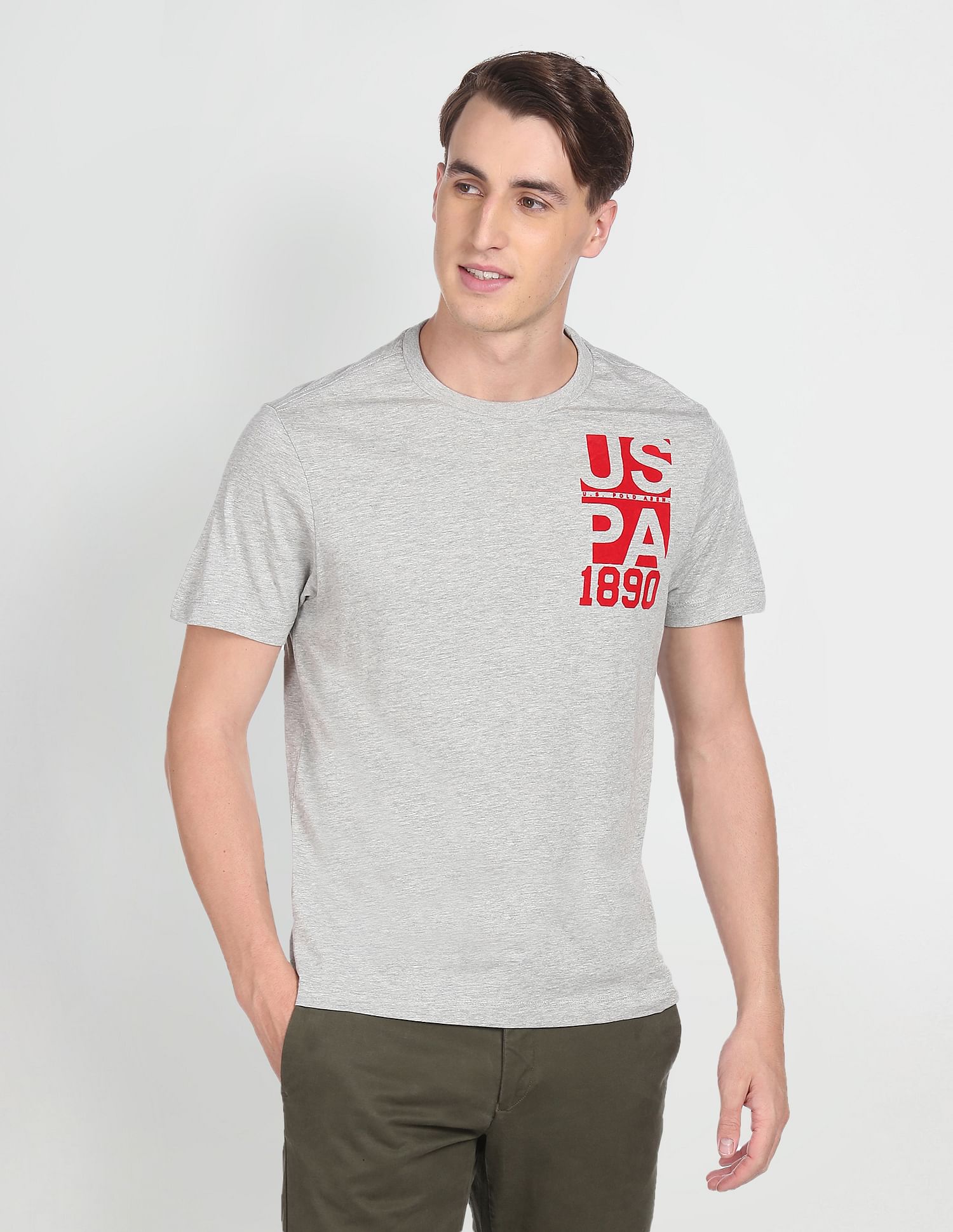 U.S. Polo Assn. Denim Co. Brand Print Heathered T-Shirt