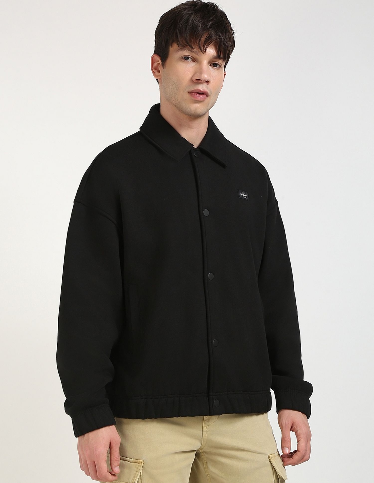 Calvin Klein Jeans Solid Relaxed-Fit Cotton Sweatshirt
