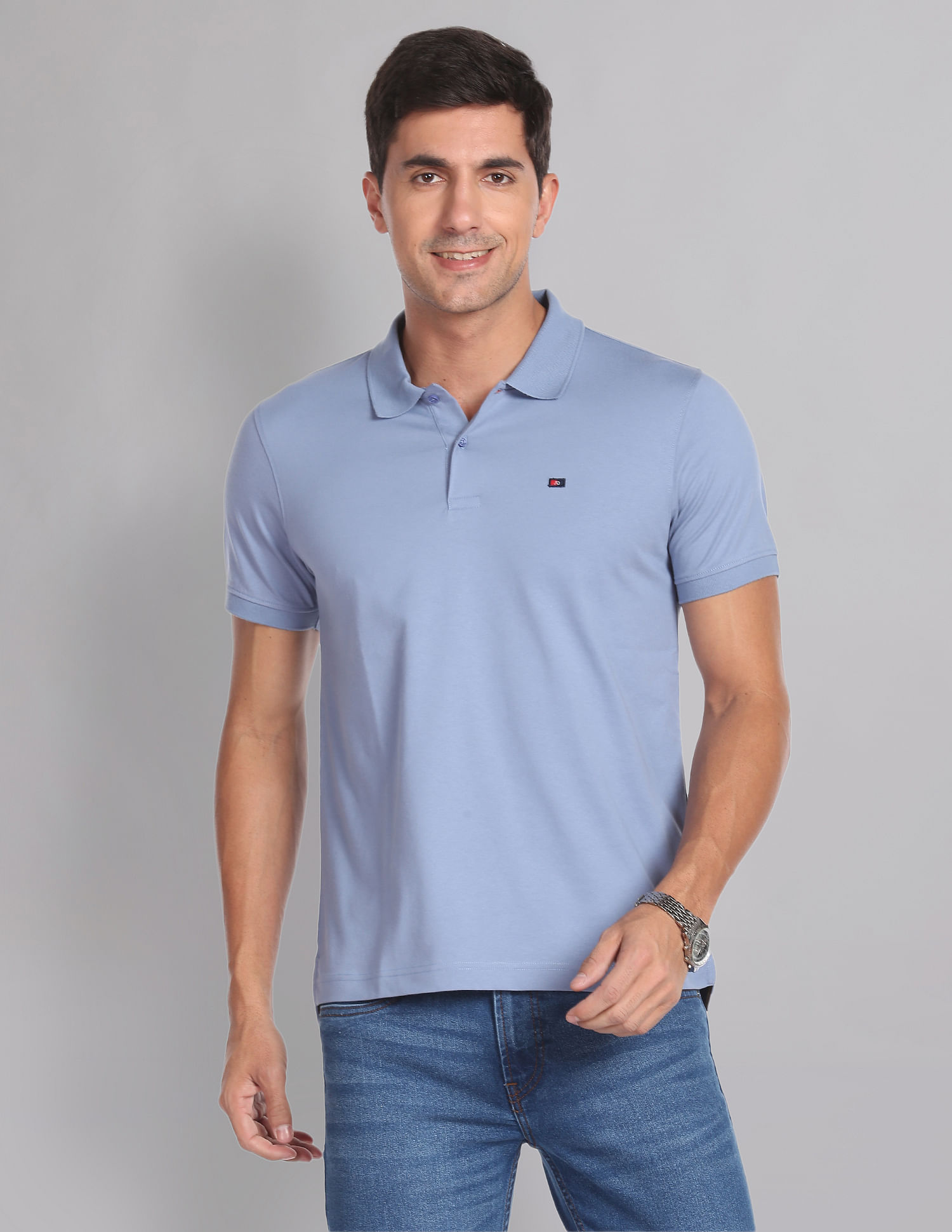 AD by Arvind Wrinkle Resistant Quick Dry Smart Polo Shirt