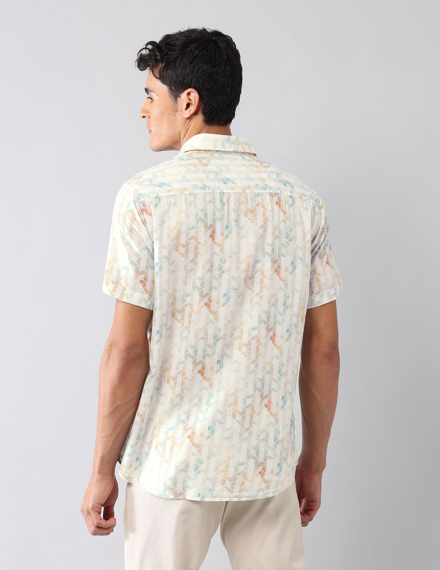 U.S. Polo Assn. Denim Co. Geometric Printed Satin Regular Fit Shirt