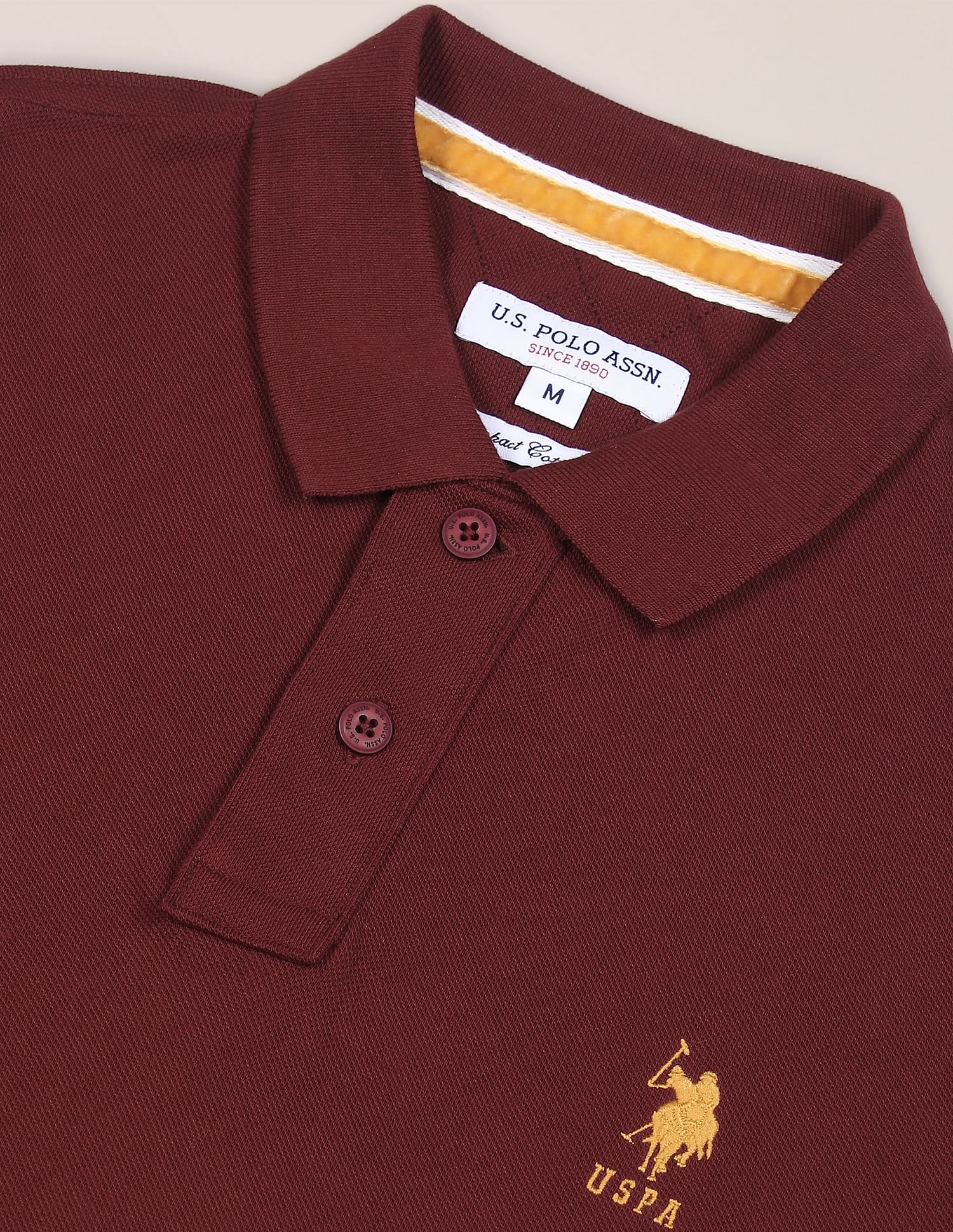 U.S. Polo Assn. Ribbed Collar Solid Polo Shirt