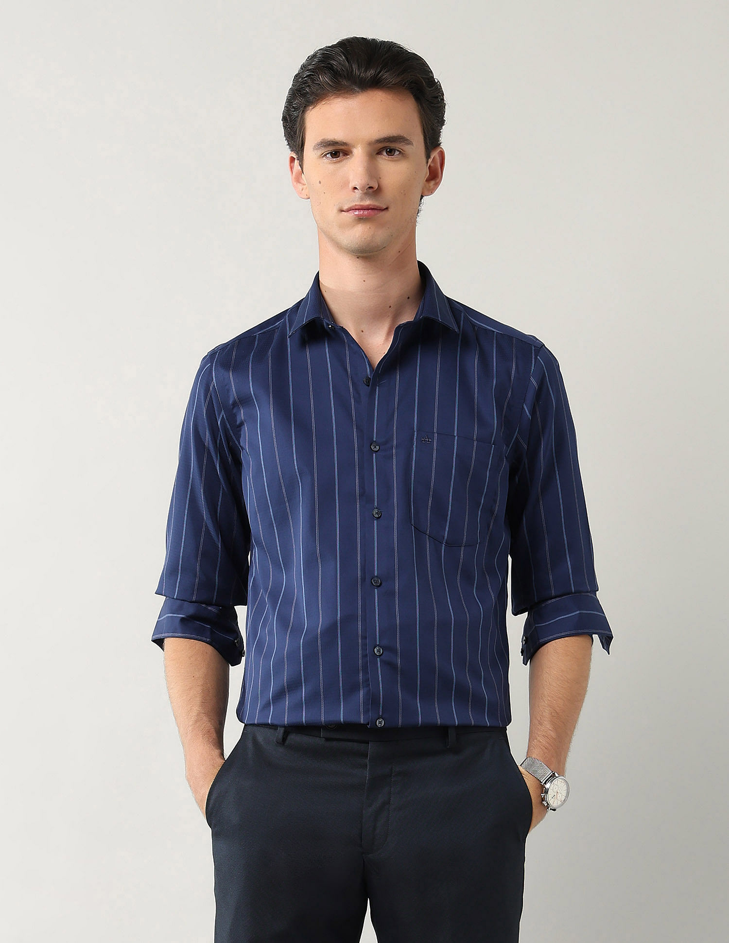 Arrow Vertical Striped Pure Cotton Shirt