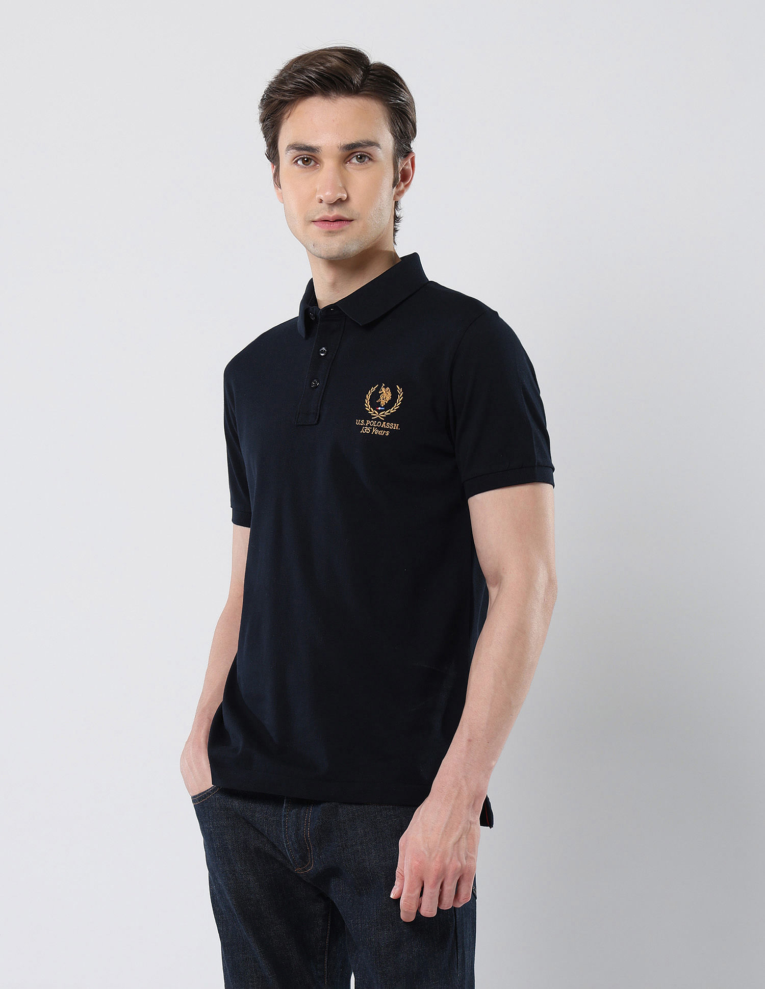 U.S. Polo Assn. Brand Embroidered 135 Anniversary Polo Shirt