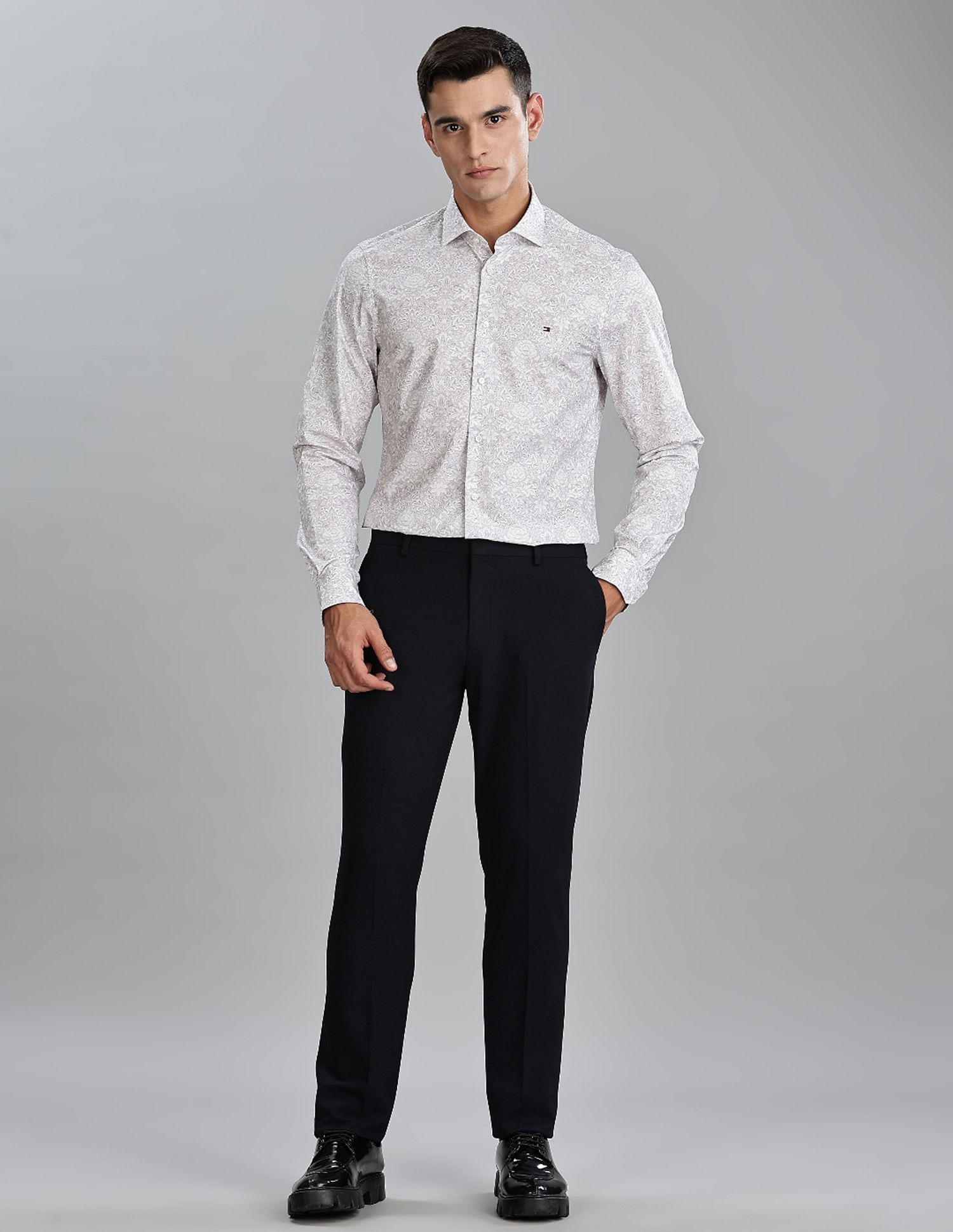 Tommy Hilfiger Printed Slim Fit Plain Woven Shirt