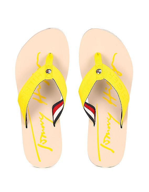 yellow tommy hilfiger flip flops