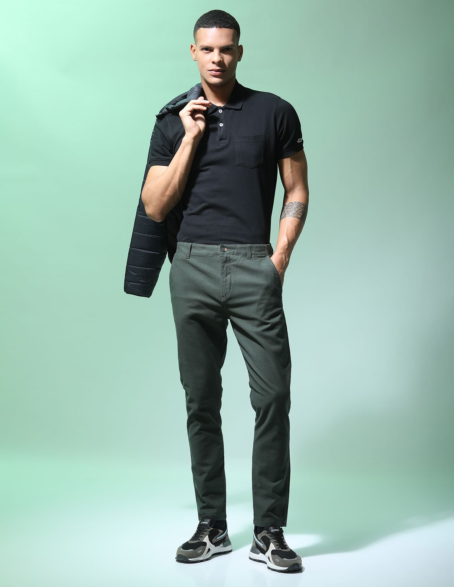 Flying Machine Dobby Solid Trousers