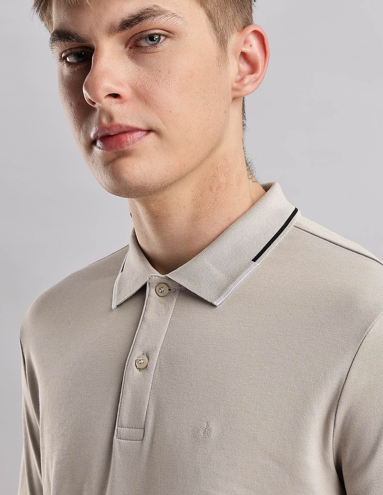 Calvin Klein Jeans Solid Slim Fit Cotton Polo Shirt