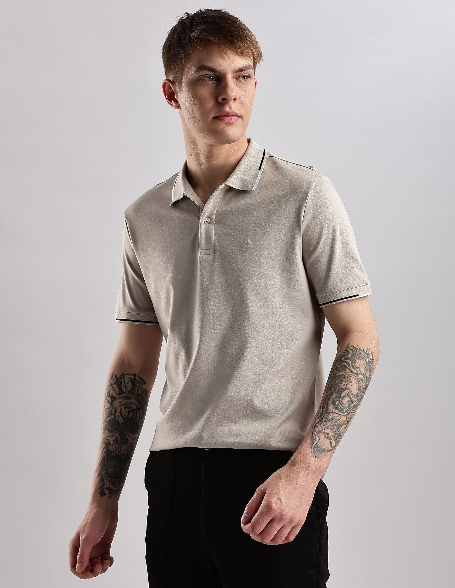 Calvin Klein Jeans Solid Slim Fit Cotton Polo Shirt