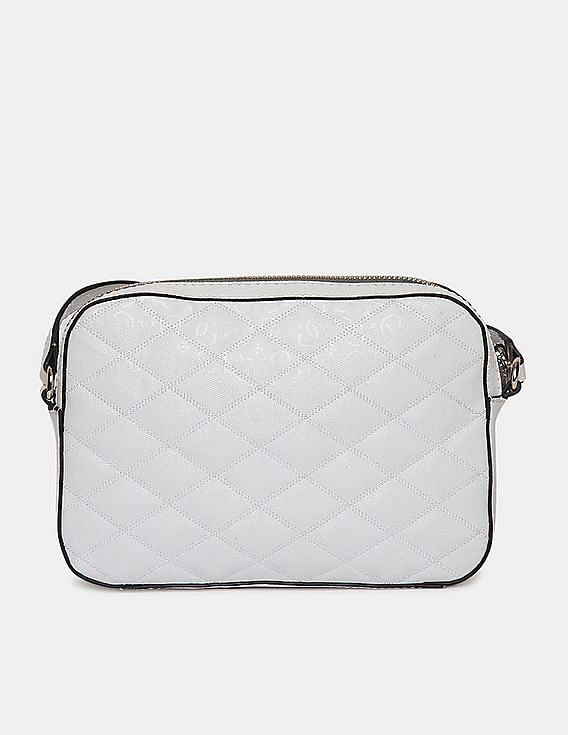 guess white sling bag