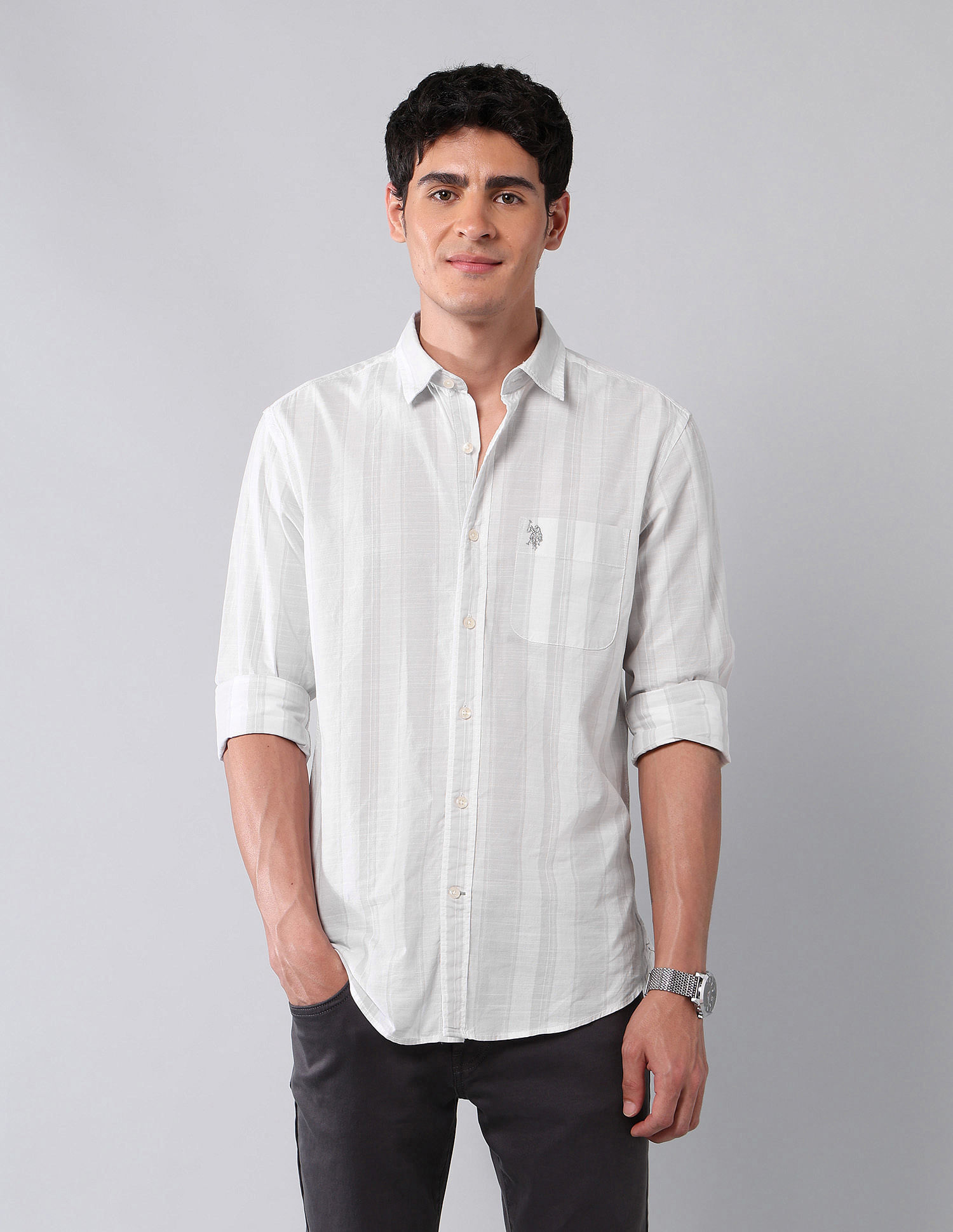 U.S. Polo Assn. Denim Co. Vertical Striped Pure Cotton Shirt