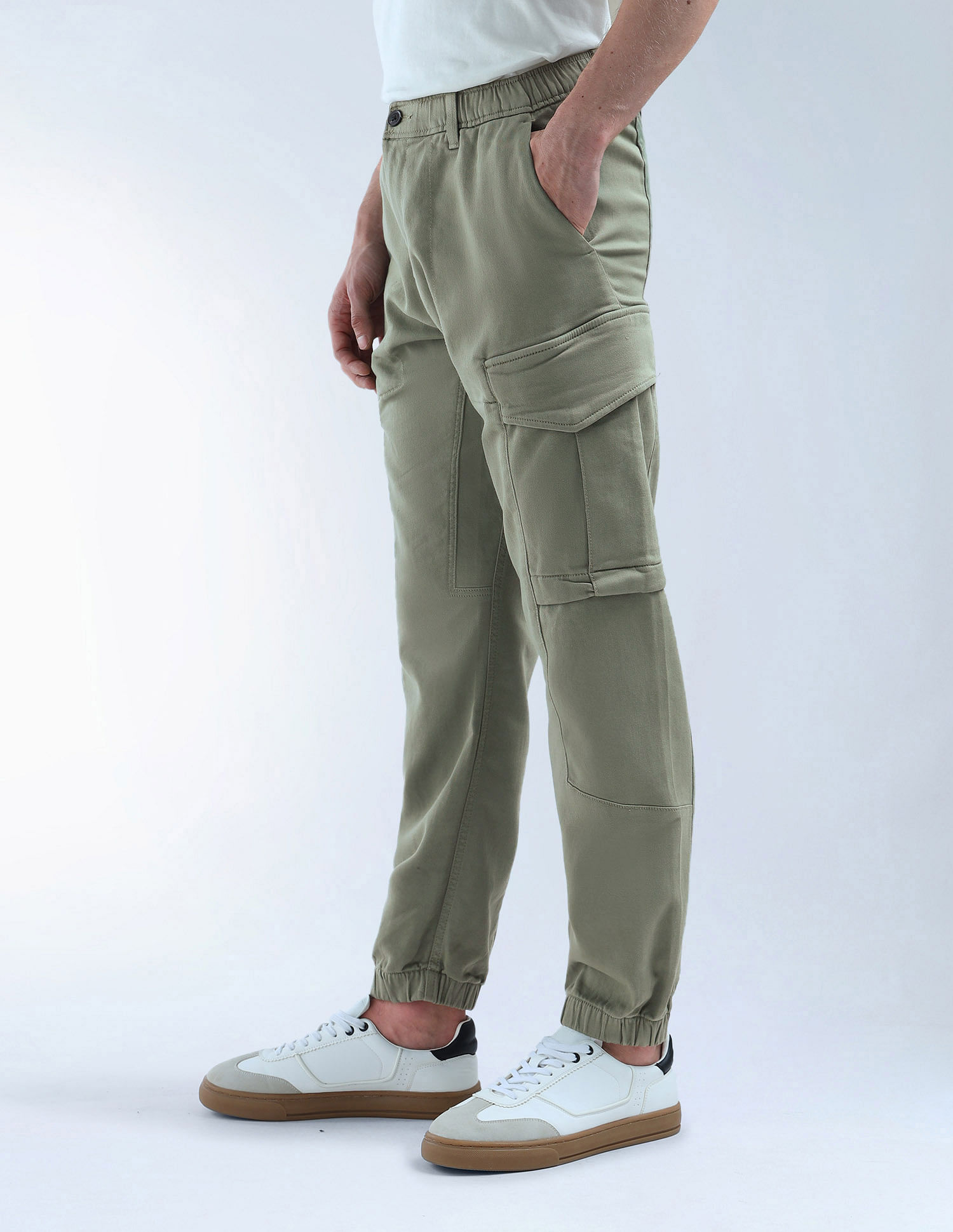 Flying Machine Mid Rise Relaxed Fit Joggers