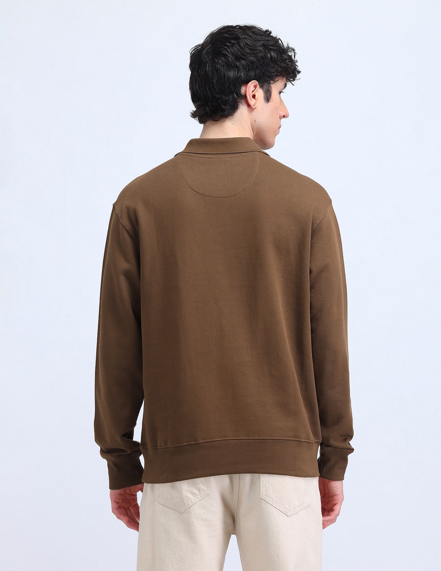 Flying Machine Solid  Relaxed Fit Sweatshirt