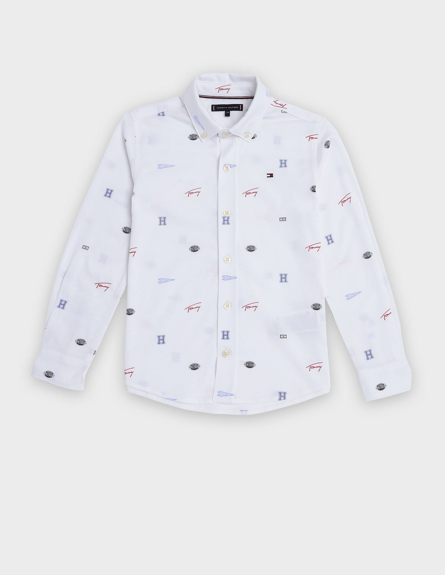 Tommy Hilfiger Kids Boys Logo Regular Fit Cotton Shirt