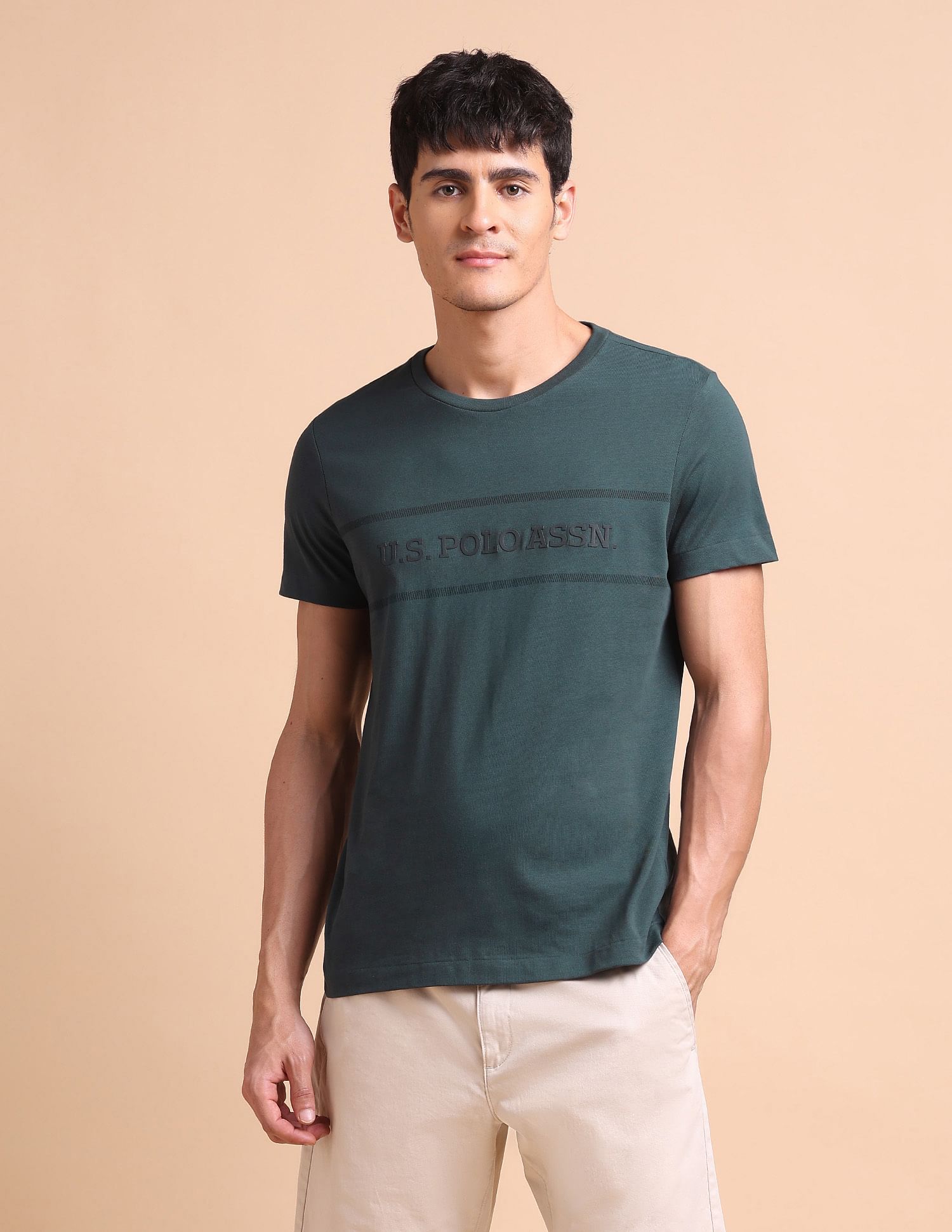 U.S. Polo Assn. Brand Embossed Slim Fit T-Shirt