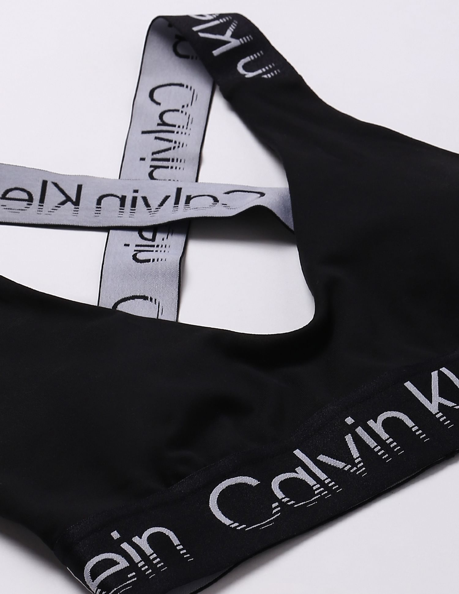 Buy Calvin Klein Underwear Scoop Neck Brand Print Sports Bra - NNNOW.com