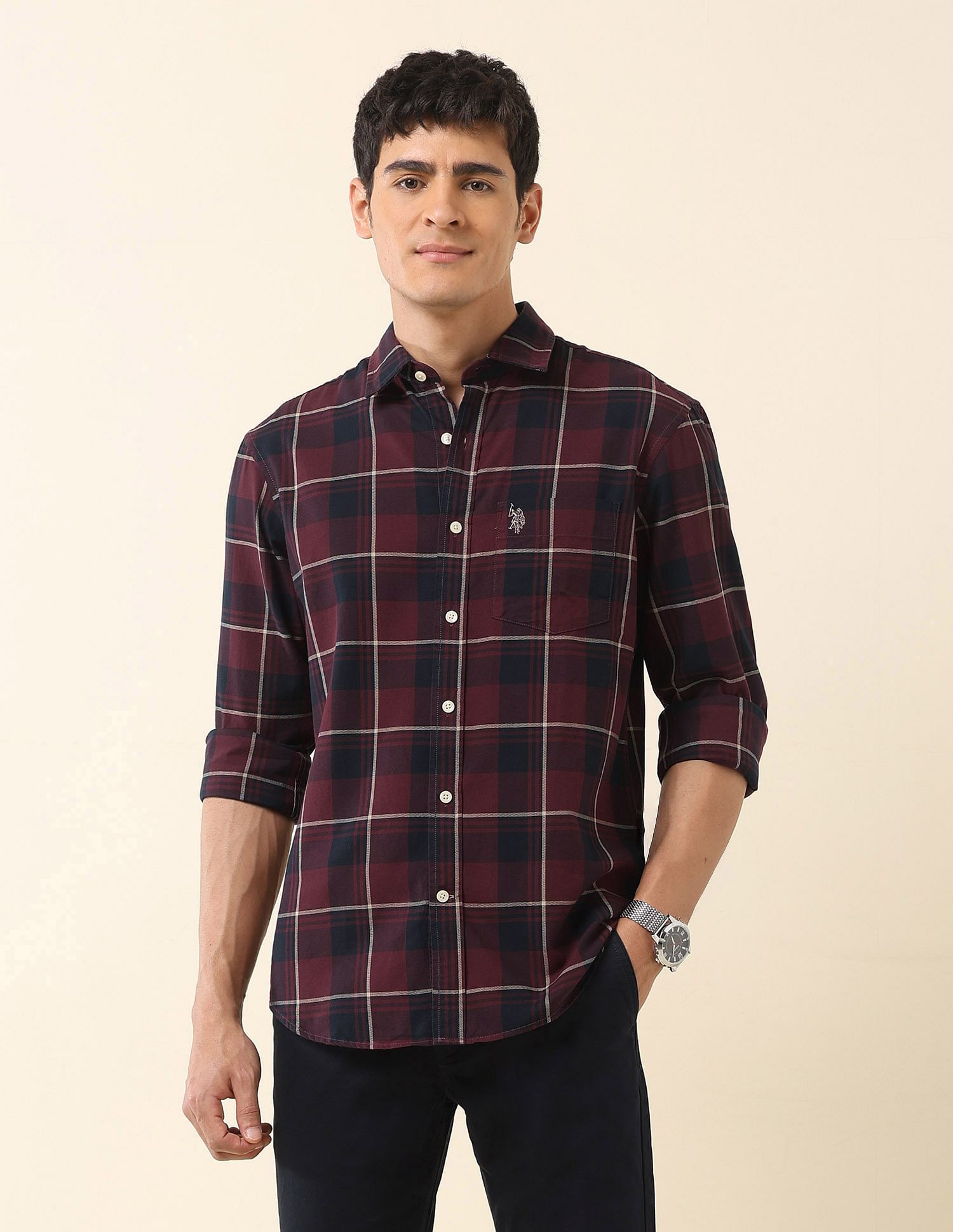 U.S. Polo Assn. Tailored Fit Tartan Checked Shirt