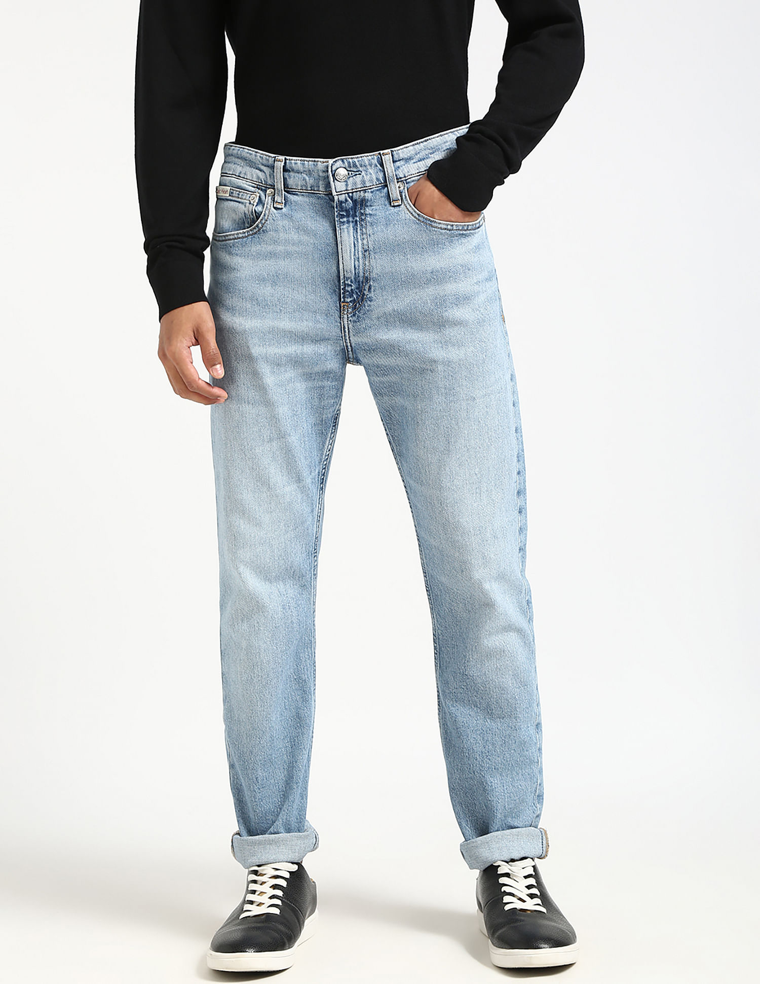 Calvin Klein Jeans Tapered Fit Mid Rise Jeans