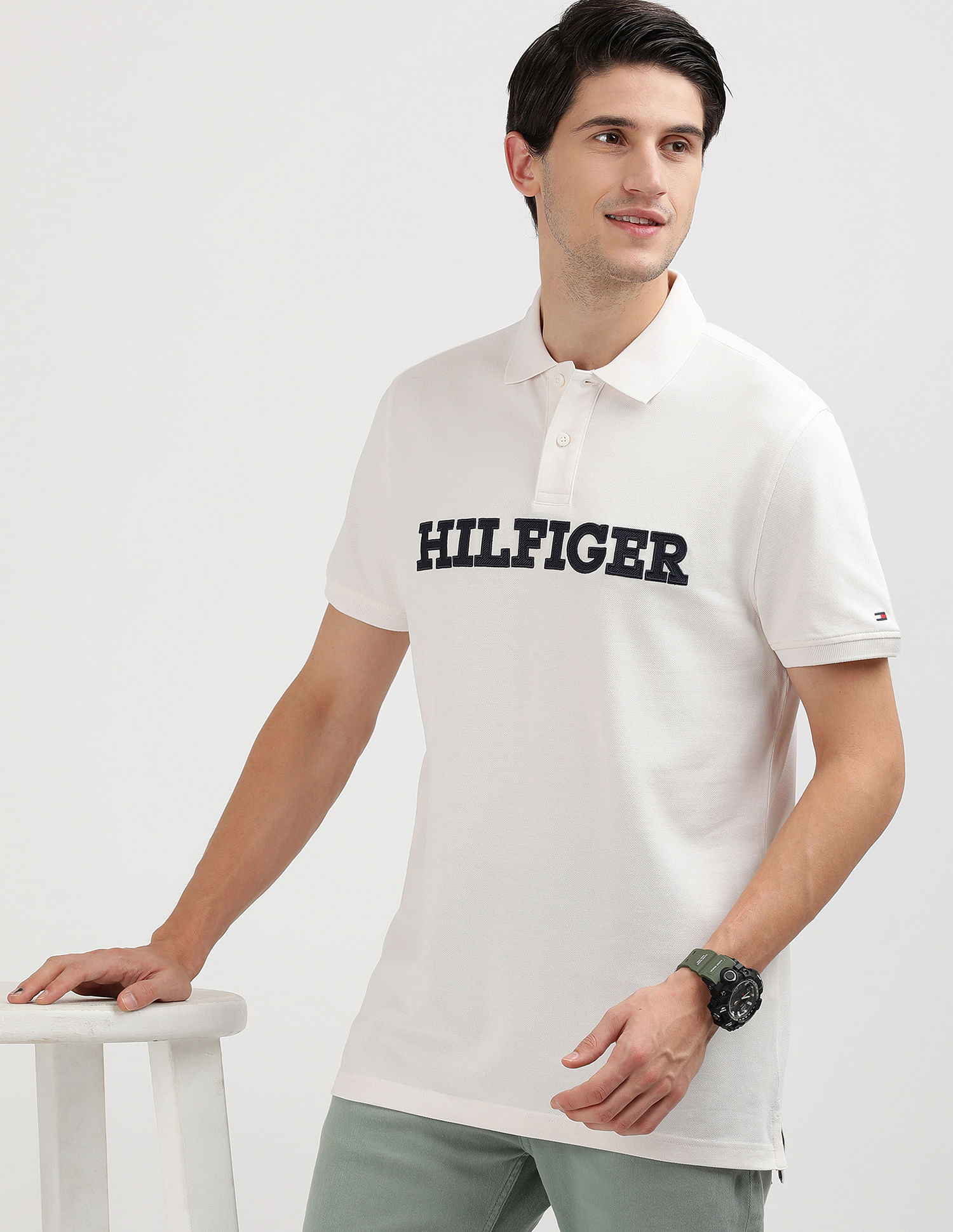 Tommy Hilfiger Monotype Applique Organic Cotton Polo Shirt