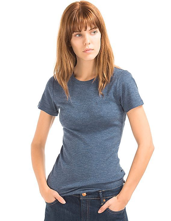 Buy GAP Women Blue Modern Crew Tee NNNOW